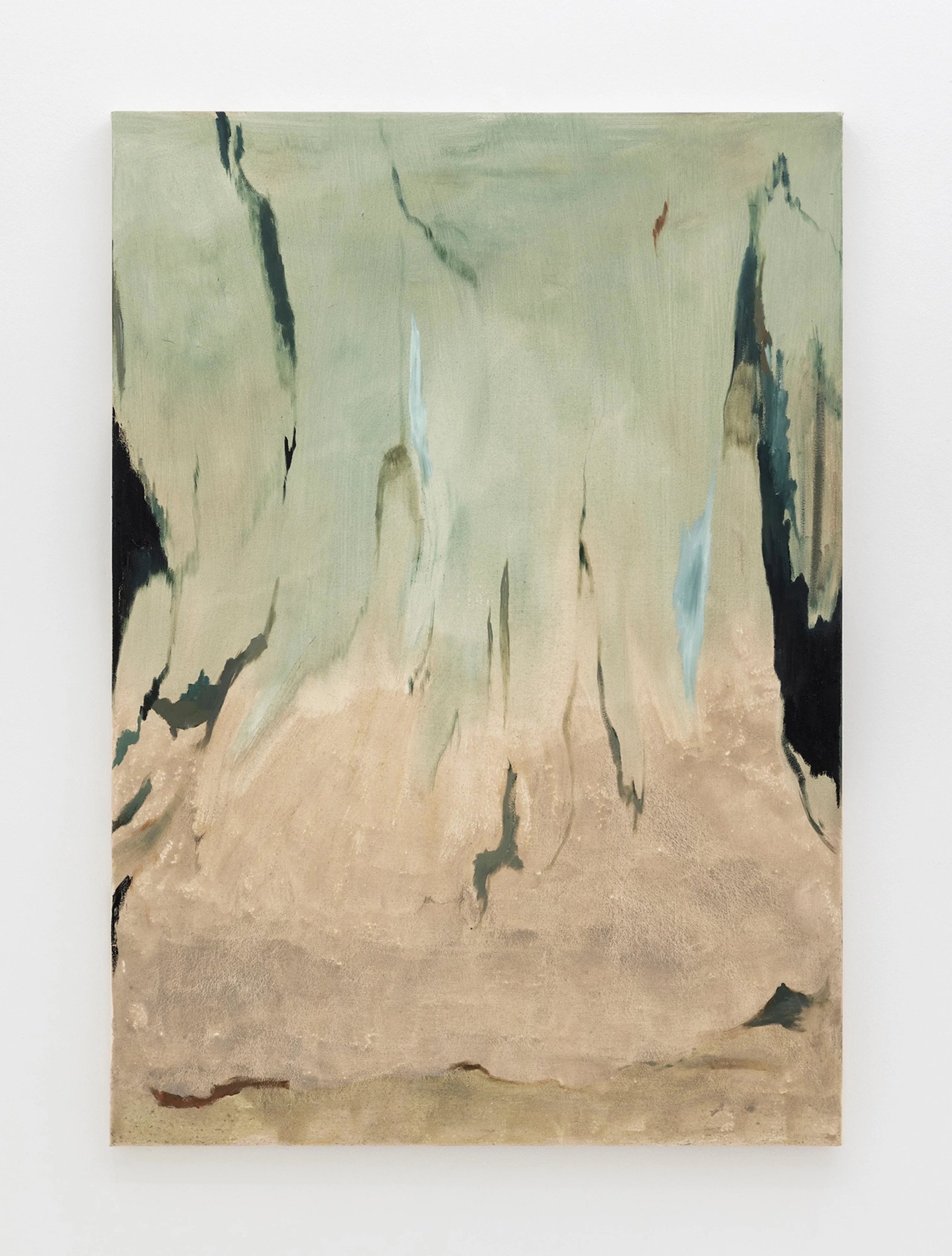 Pauline Fransson, <i>Det växter om natten (It Grows at Night)</i>, 2024, Tempera, oil, oil stick and graphite on canvas, 120 x 85 cm. Foto: Malle Madsen