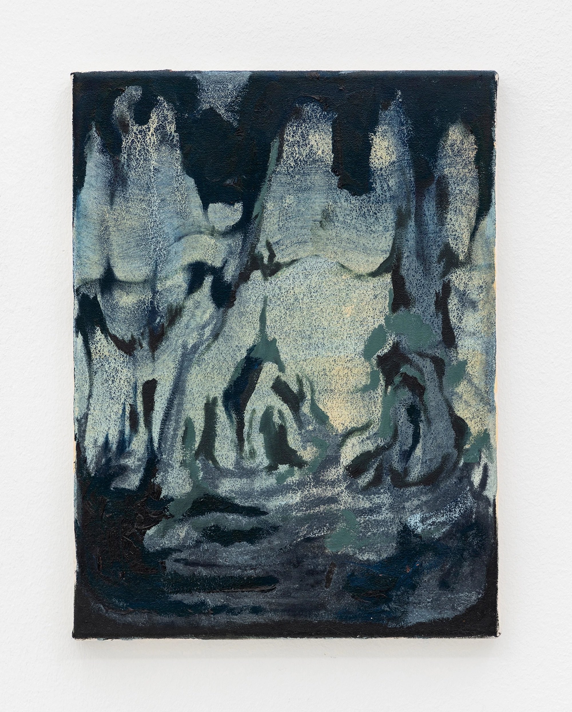 Pauline Fransson, <i>Svedan (The Burning)</i>, 2024, Tempera and oil on canvas, 40 x 30 cm. Foto: Malle Madsen