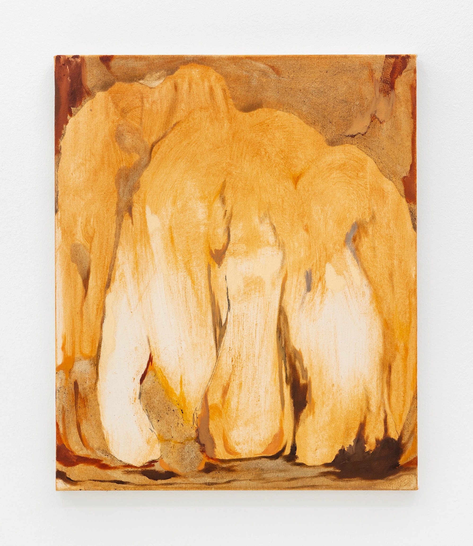 Pauline Fransson, Det uppgrävda (The Excavated), 2024, Tempera, oilstick, oil and graphite on canvas, 60 x 50 cm. Foto: Malle Madsen