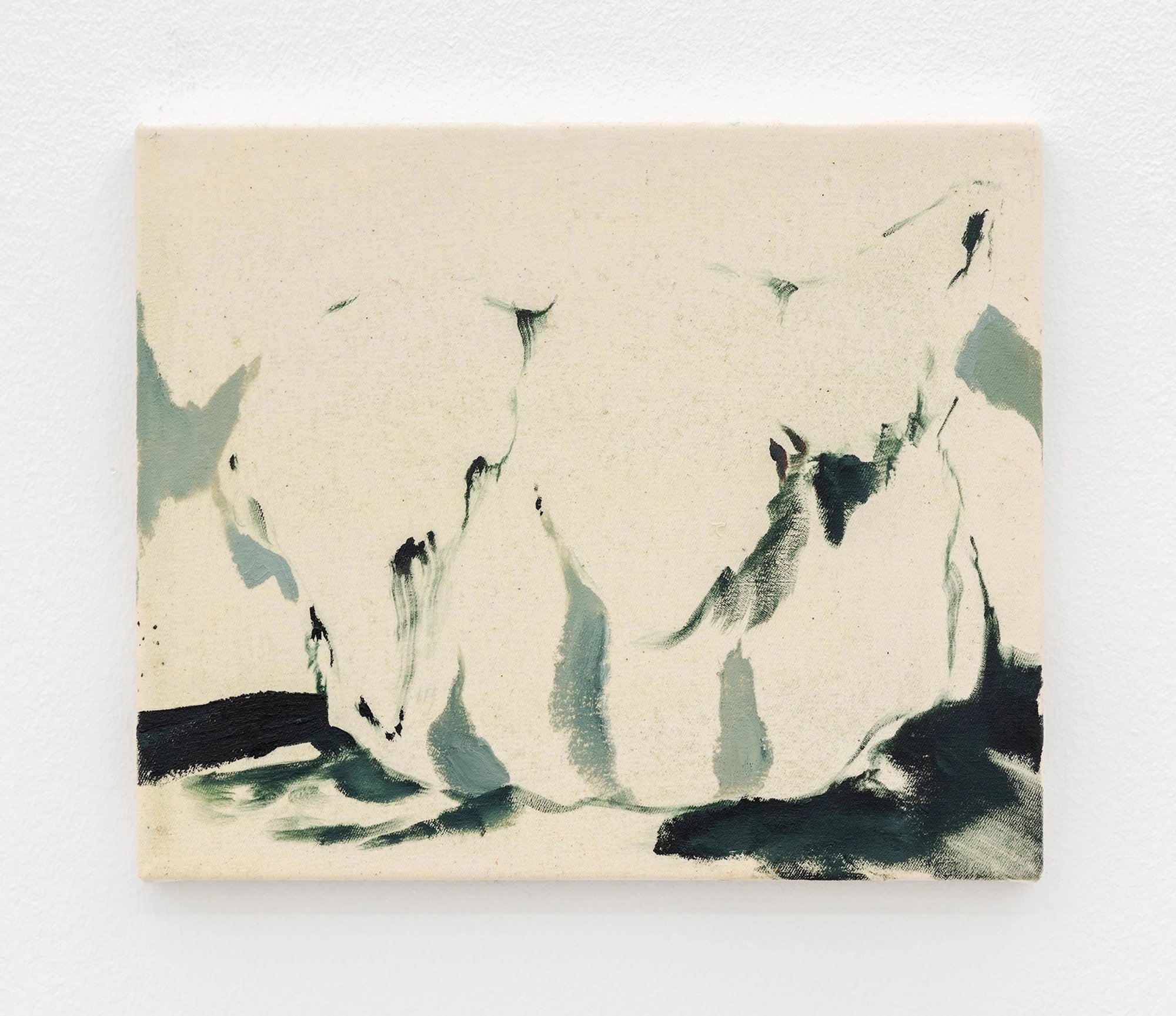 Pauline Fransson, Syrenhäcken (The Lilac Hedge) I, 2024, Tempera and oil on canvas, 25 x 30 cm. Foto: Malle Madsen