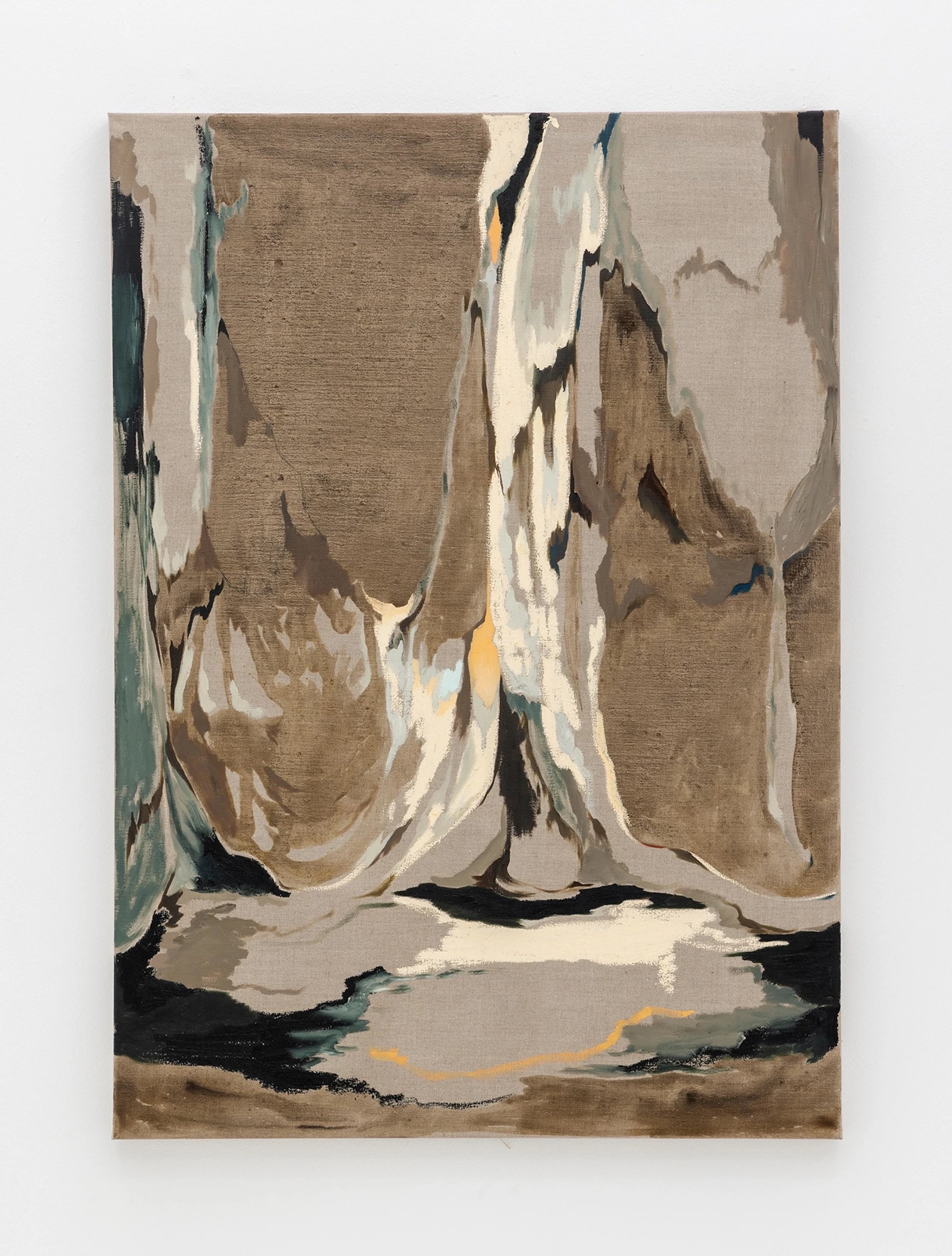 Pauline Fransson, <i>Kurran II</i>, 2024, Tempera, oilstick, oil and graphite on canvas, 120 x 85 cm. Foto: Malle Madsen