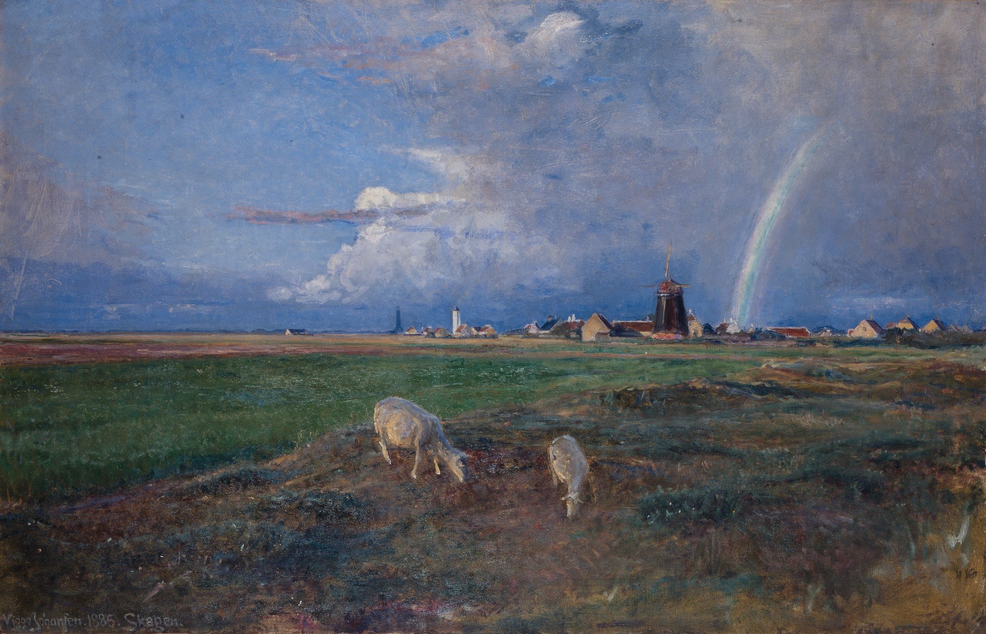 Viggo Johansen, <i>Skagen Østerby efter regn</i>, 1885. Skagens Kunstmuseer