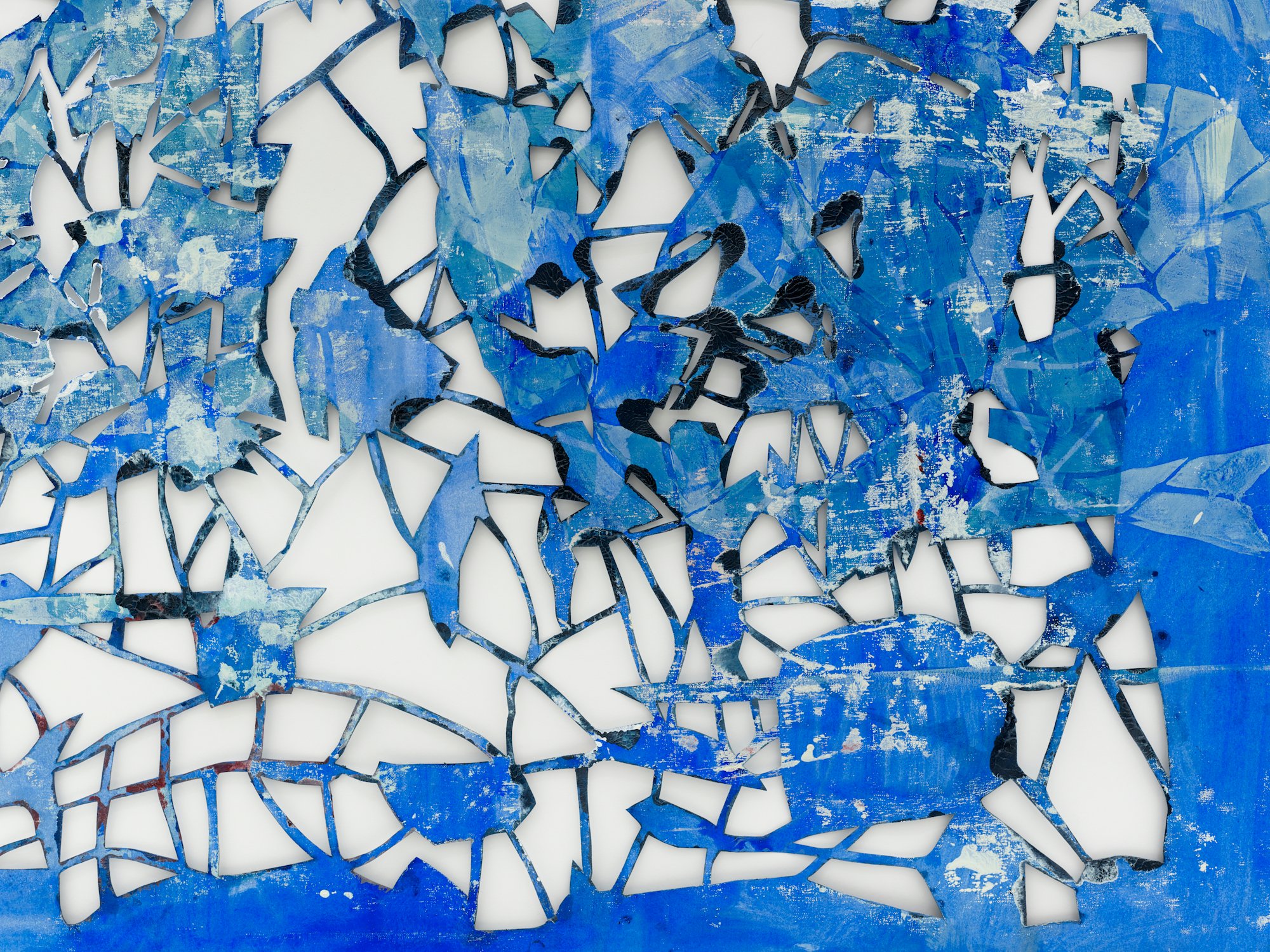 Mathias Malling Mortensen, Untitled, 2025, oil on paper-cut, waxed solid oak frame with UltraVue glass. Foto: Malle Madsen