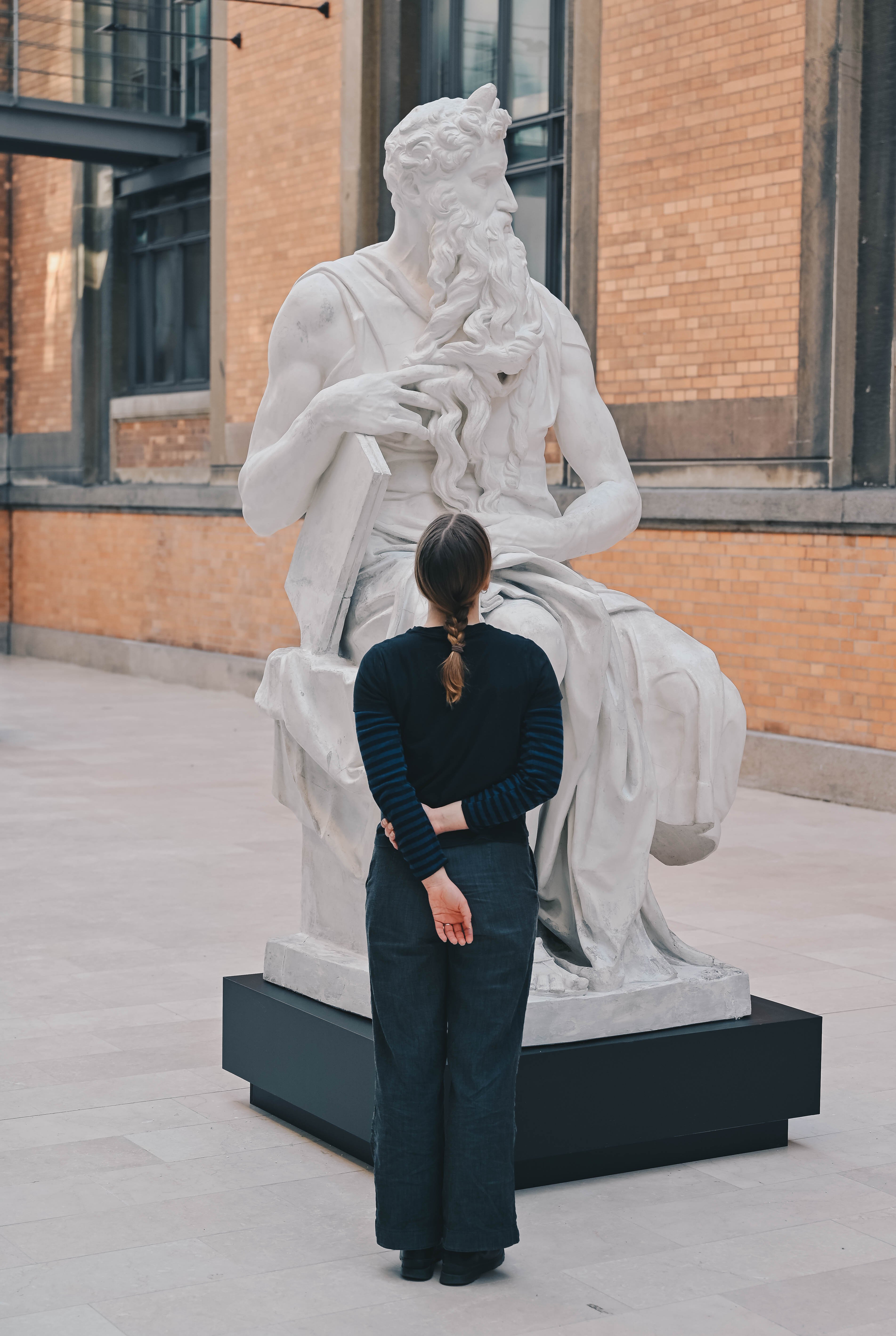 Gipsafstøbning efter Michelangelo Buonarroti, Moses. Original ca. 1513-14, afstøbning før 1896 (muligvis 1830’erne). Den Kgl. Afstøbningssamling, SMK. Foto: SMK