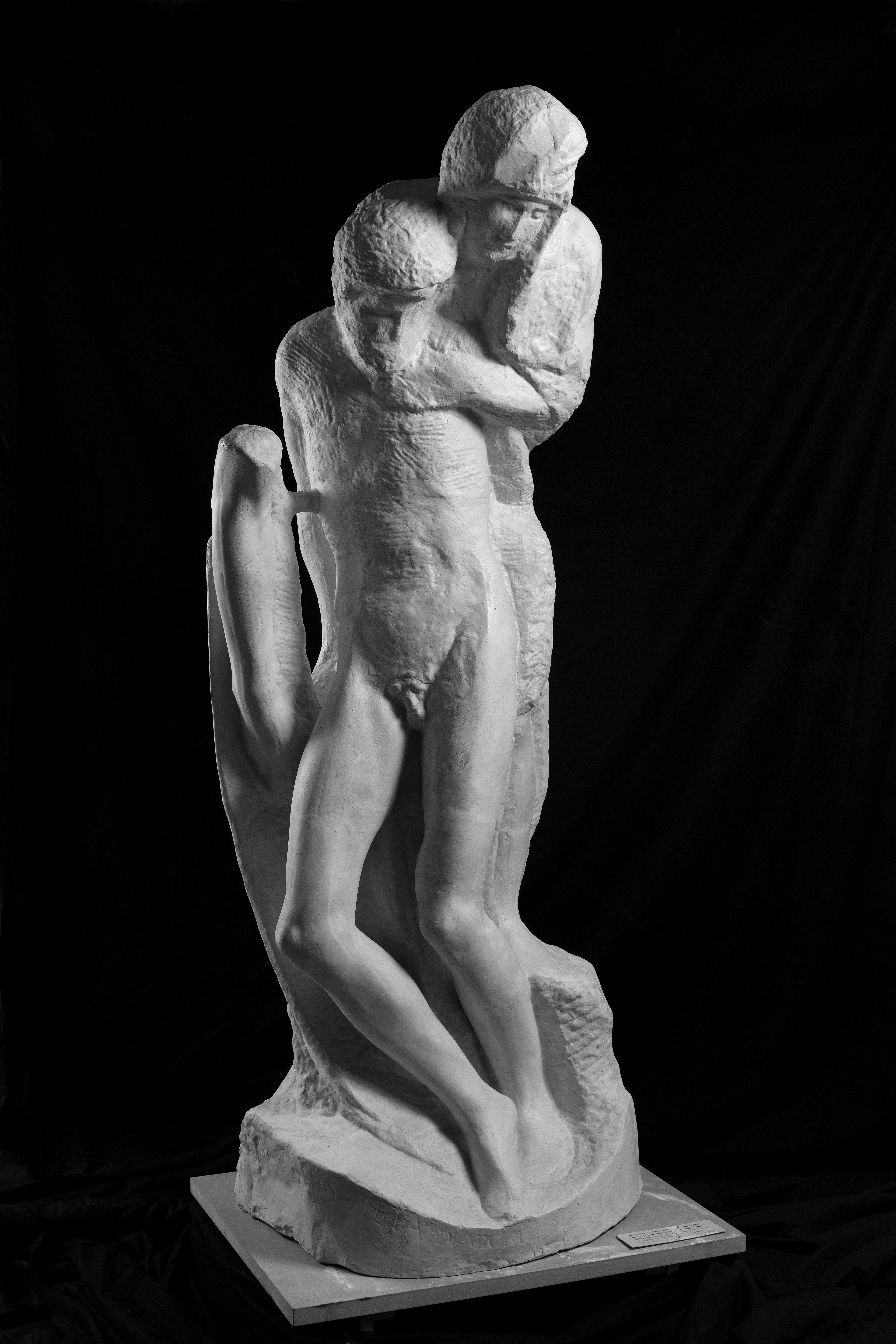 Gipsafstøbning efter Michelangelo Buonarroti, Jomfru Maria støtter den døde Kristus, ‘Rondanini-Pietà’. Original ca. 1553-64, afstøbning 2002. Den Kgl. Afstøbningssamling, SMK. Foto: SMK