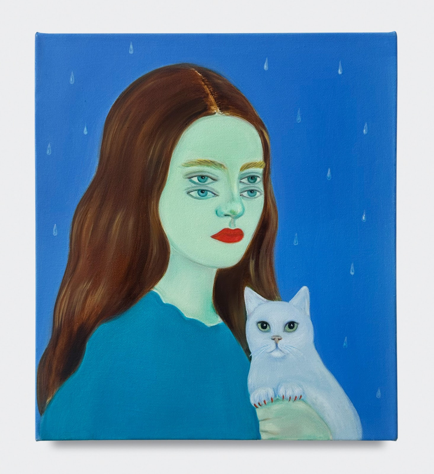 Foto: Camilla Mihkelsoo. Blue Rain, 2025 Oil on canvas 45 x 40 cm