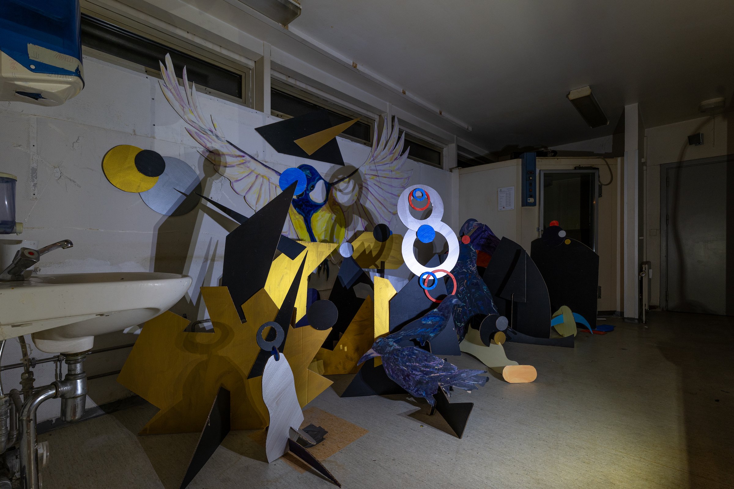 Installationsfoto, Christian Schmidt Rasmussen, <i>Den Flyvende Sommerhest</i>, Urger House, 2025 Foto: Morten Underbjerg