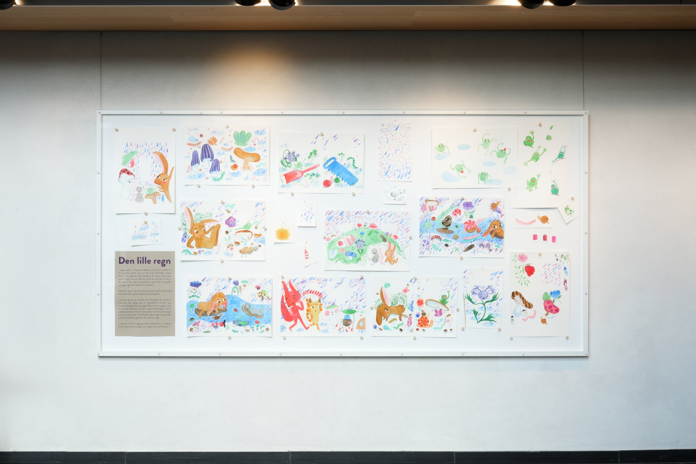 Den lille regn skitser. Fra udstillingen Den lille natur, Vandrehallen Kunsthal, 2025. Foto: Thomas Degner