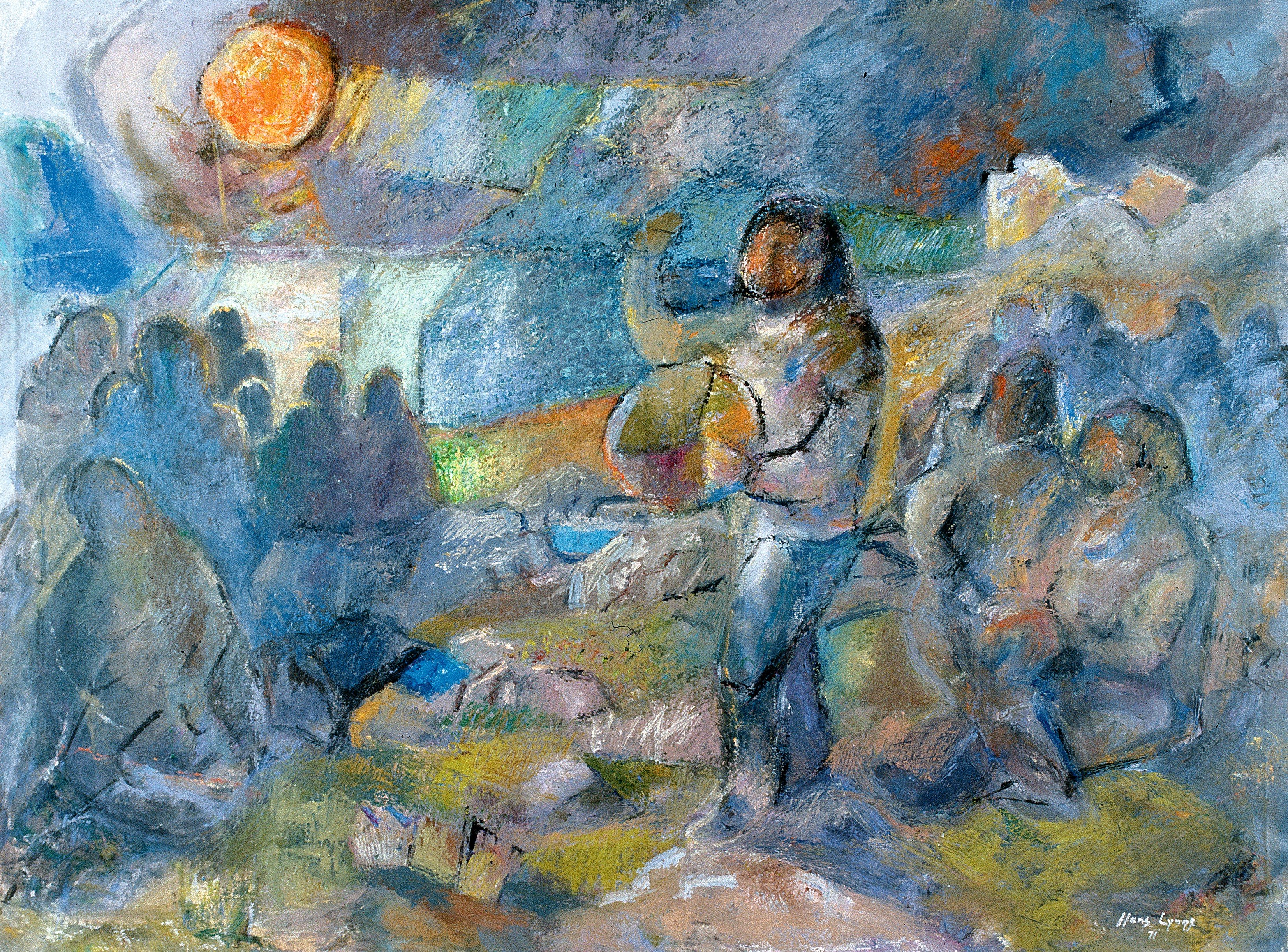 Hans Lynge, <i>Den sidste trommesang</i>, 1971. Olie på lærred, Foto: Ruben Blædel