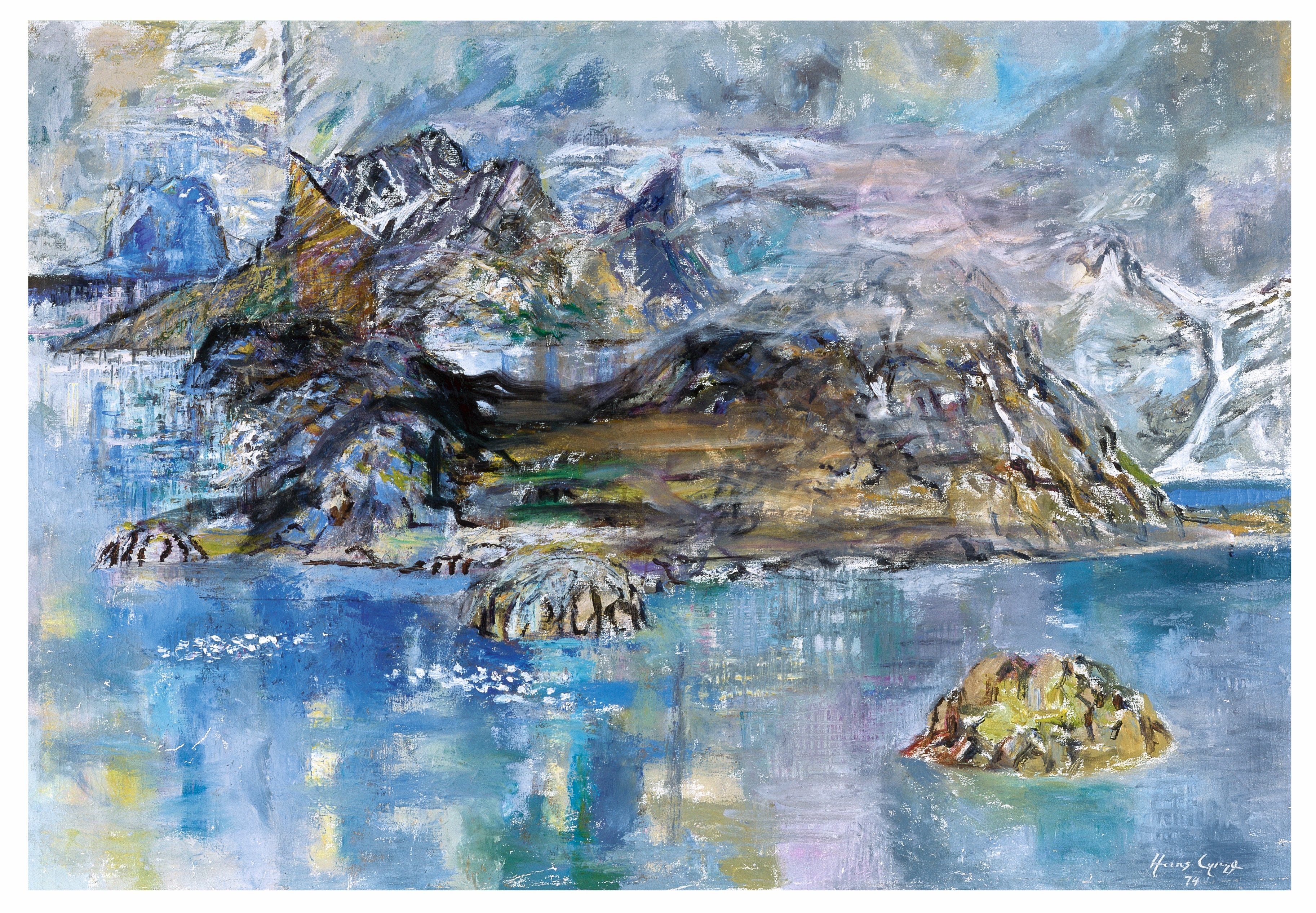 Hans Lynge, Den sidste trommesang, 1971. Olie på lærred. Foto: Ruben Blædel