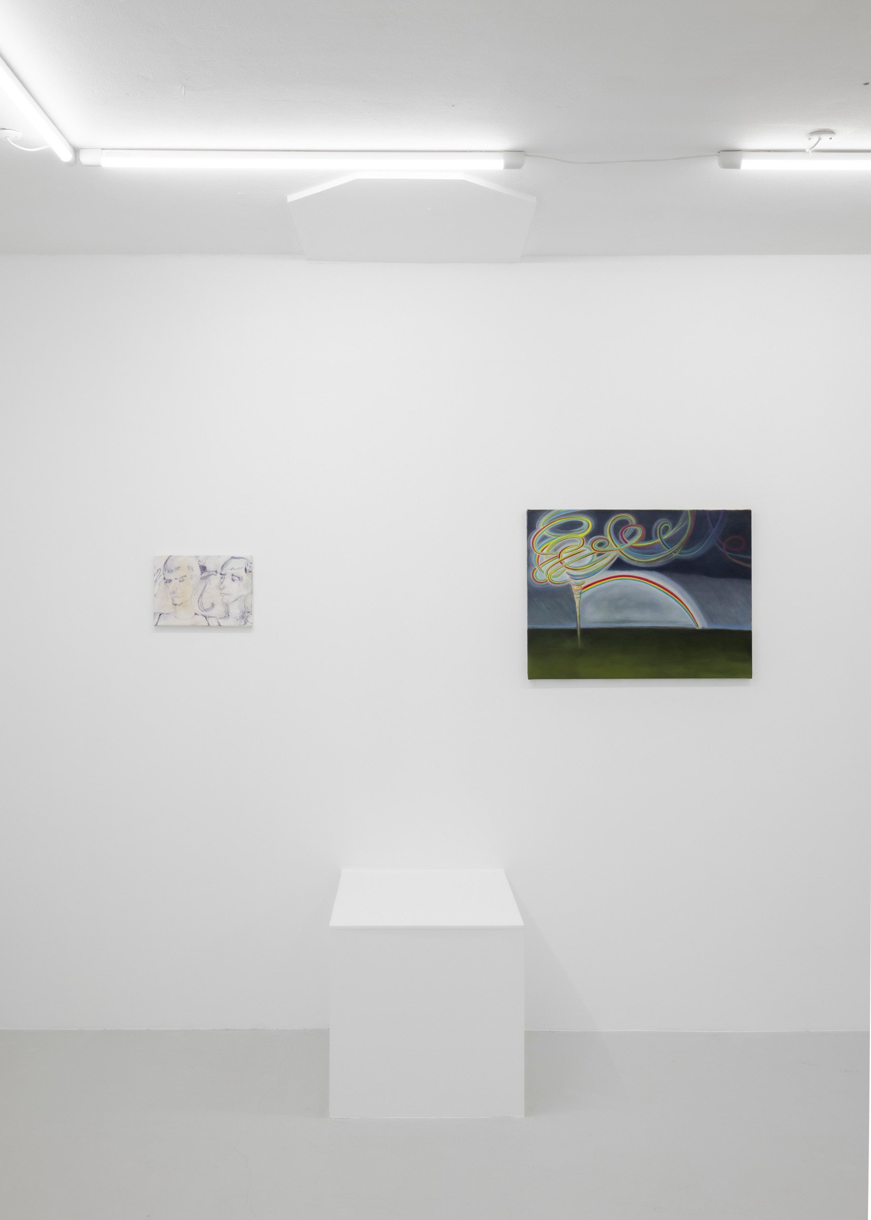 Bertil Osorio Heltoft, Taking care of business, 2025; Femke Glitre, WA w. WA WA wa wa, 2025. Foto: Malle Madsen