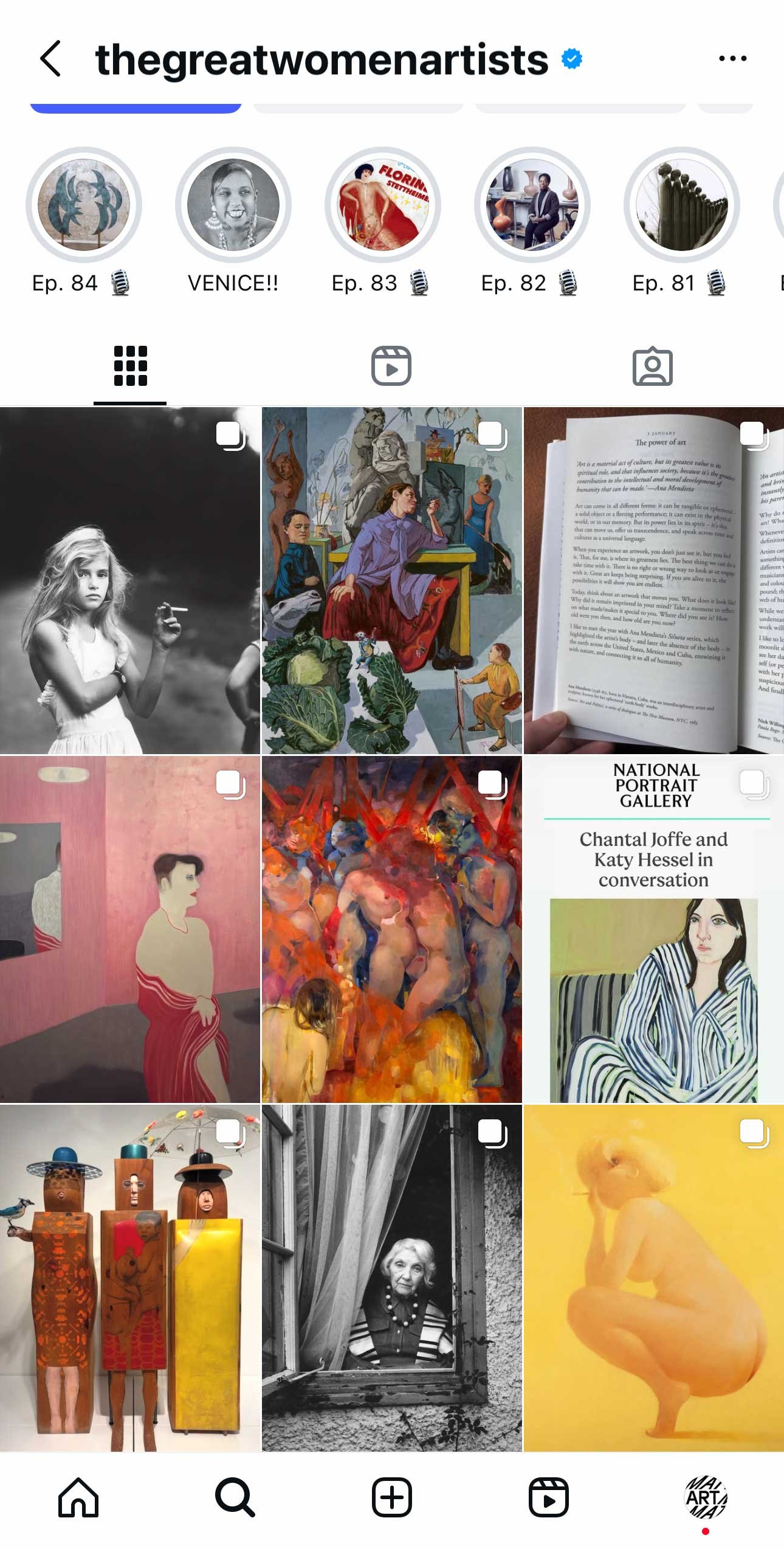 Fra Katy Hessels Instagram-profil @thegreatwomenartists