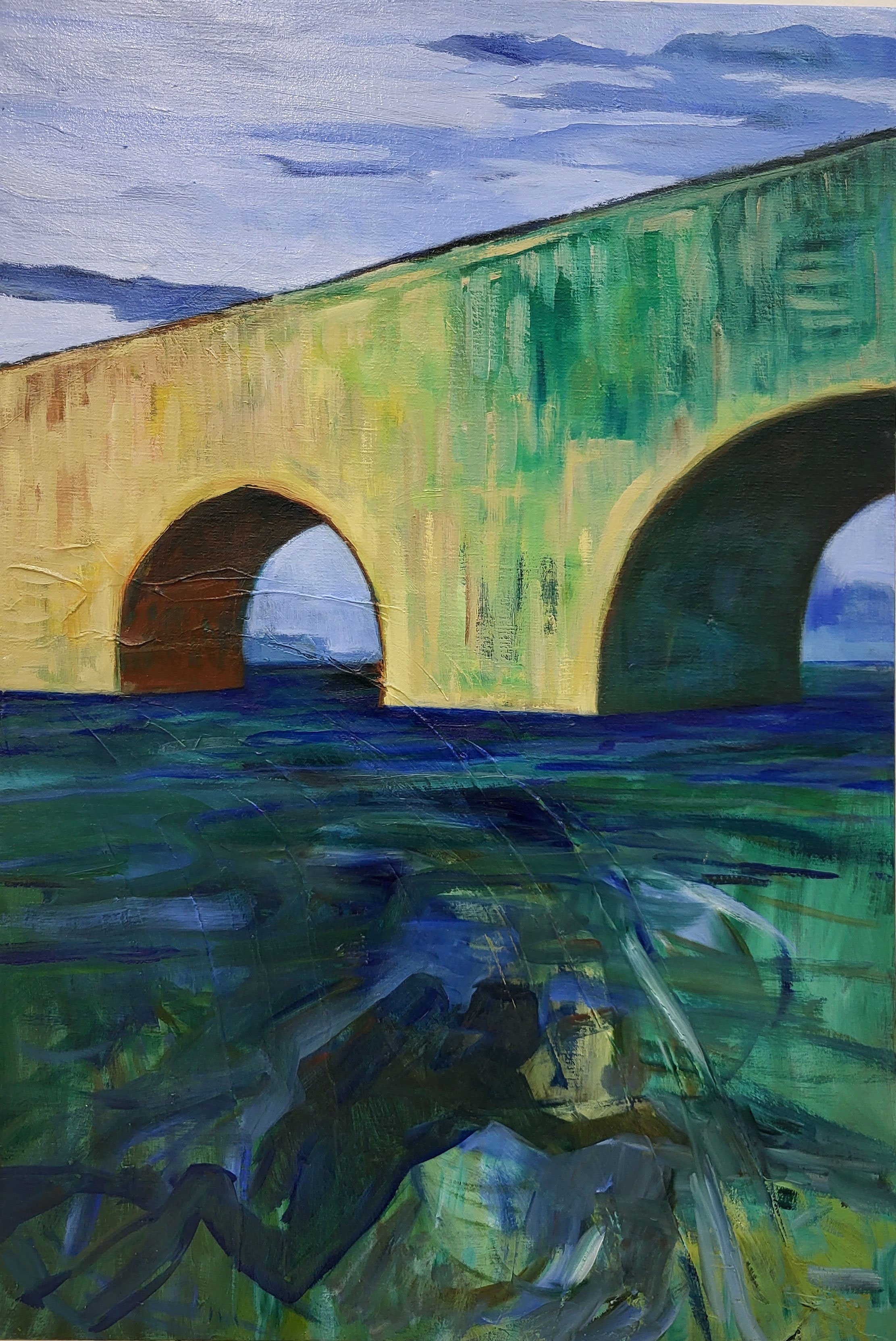 Henrik Jørgensen: <i>Dykker</i>. 2025. Olie på lærred. 49 x 73 cm.