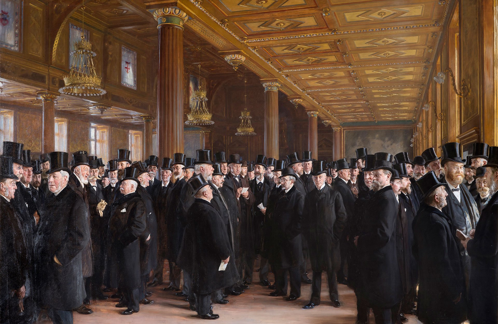 P.S. Krøyer: <i>Fra Københavns Børs</i>, 1895. Foto: Dansk Erhverv