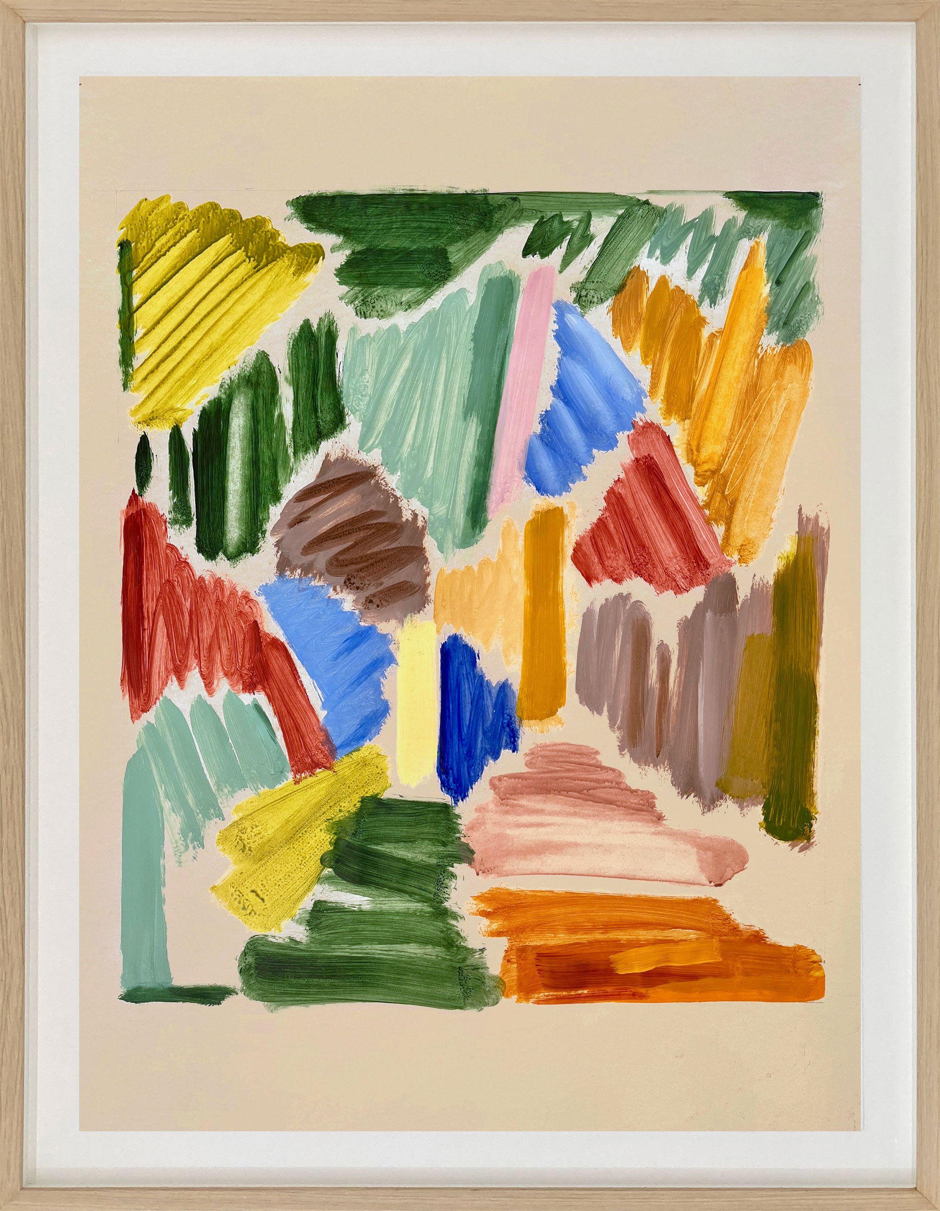 Ulla Diedrichsen: Communication I, 2025 Gouache på papir 100 x 80 cm. Foto: Charlotte Fogh Gallery