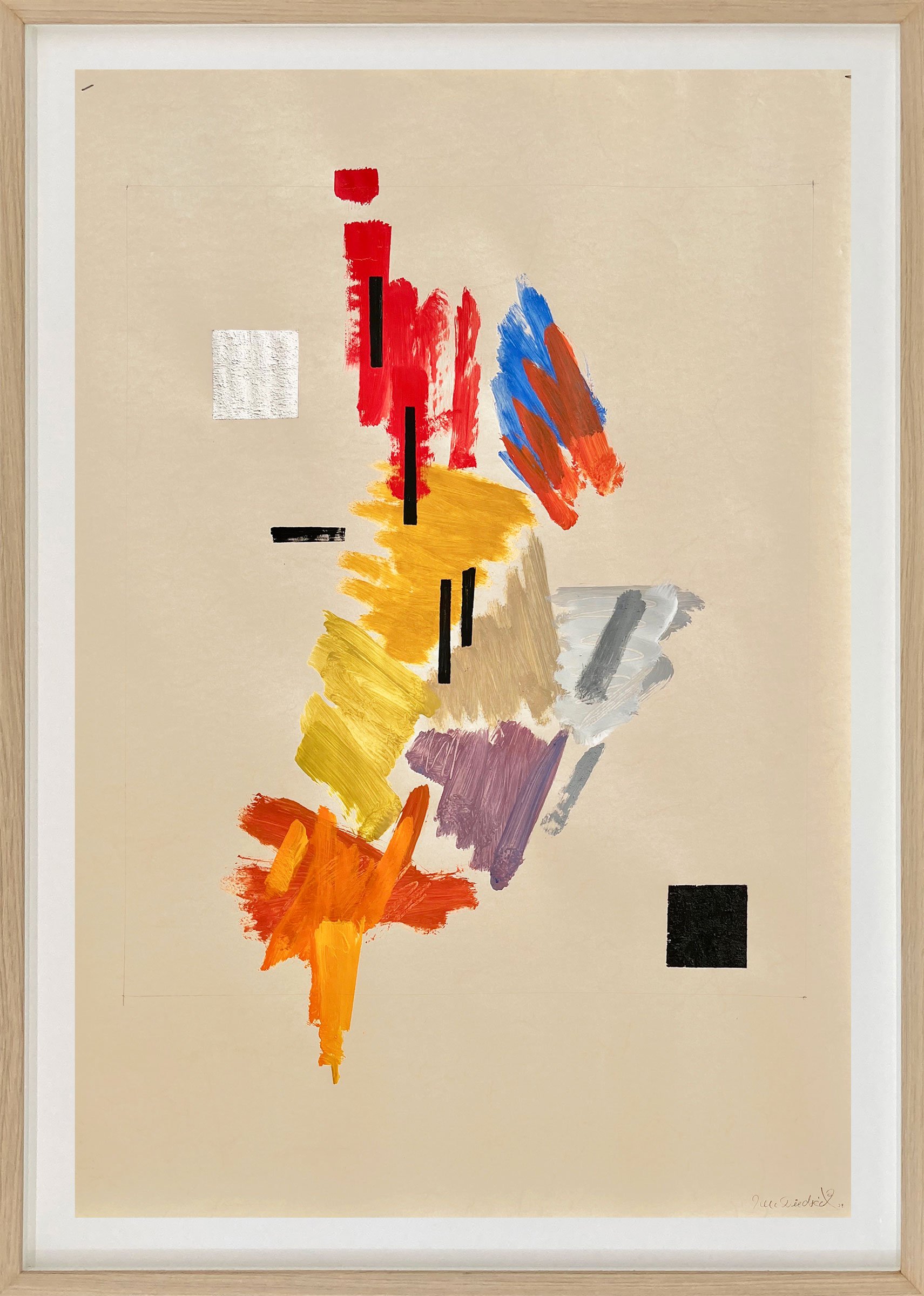 Ulla Diedrichsen: Communication II, 2025 Gouache på papir 100 x 80 cm. Foto: Charlotte Fogh Gallery