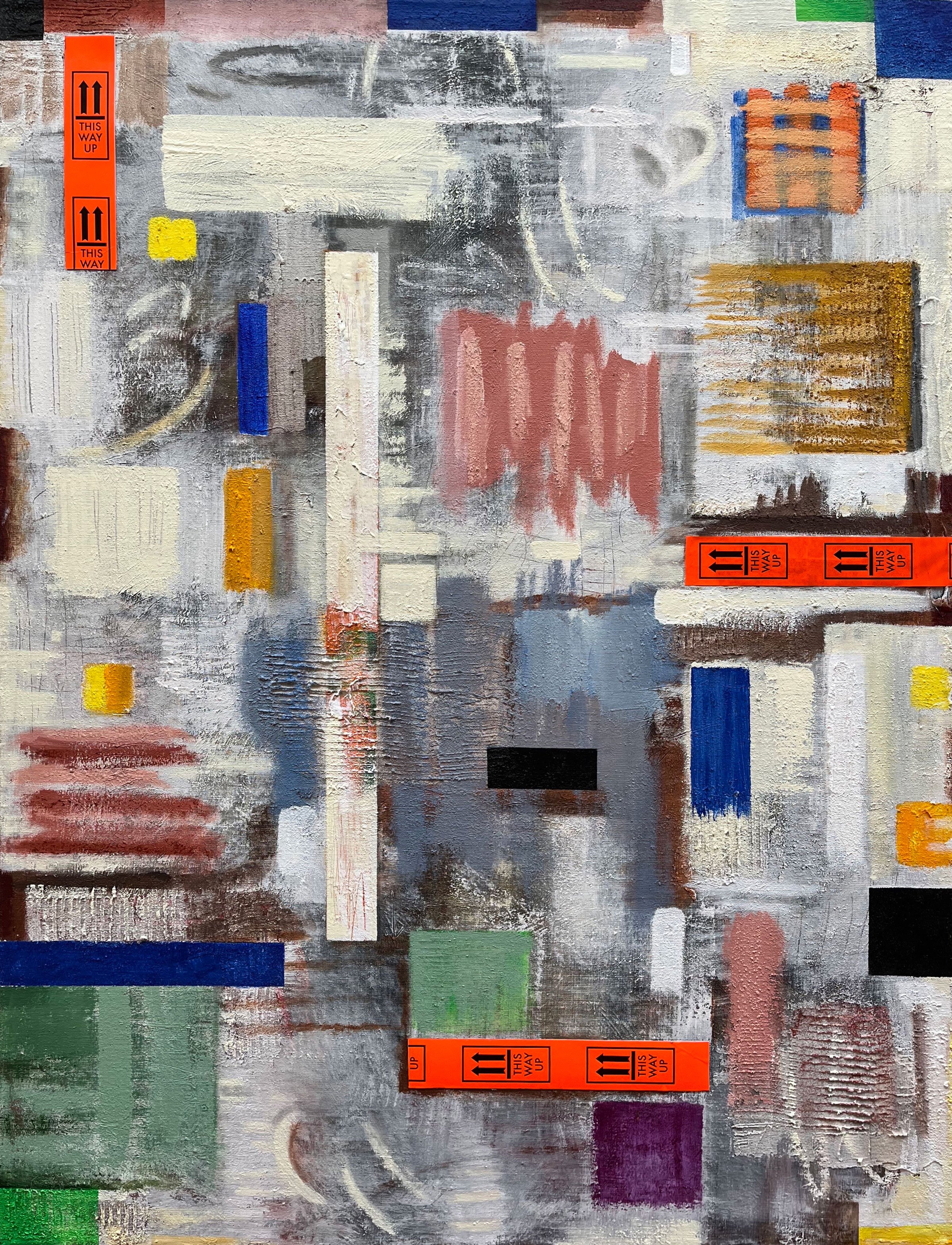 Ulla Diedrichsen: This Way Up, 2025 Maleri og mixed media på lærred 125 x 95 cm. Foto: Charlotte Fogh Gallery