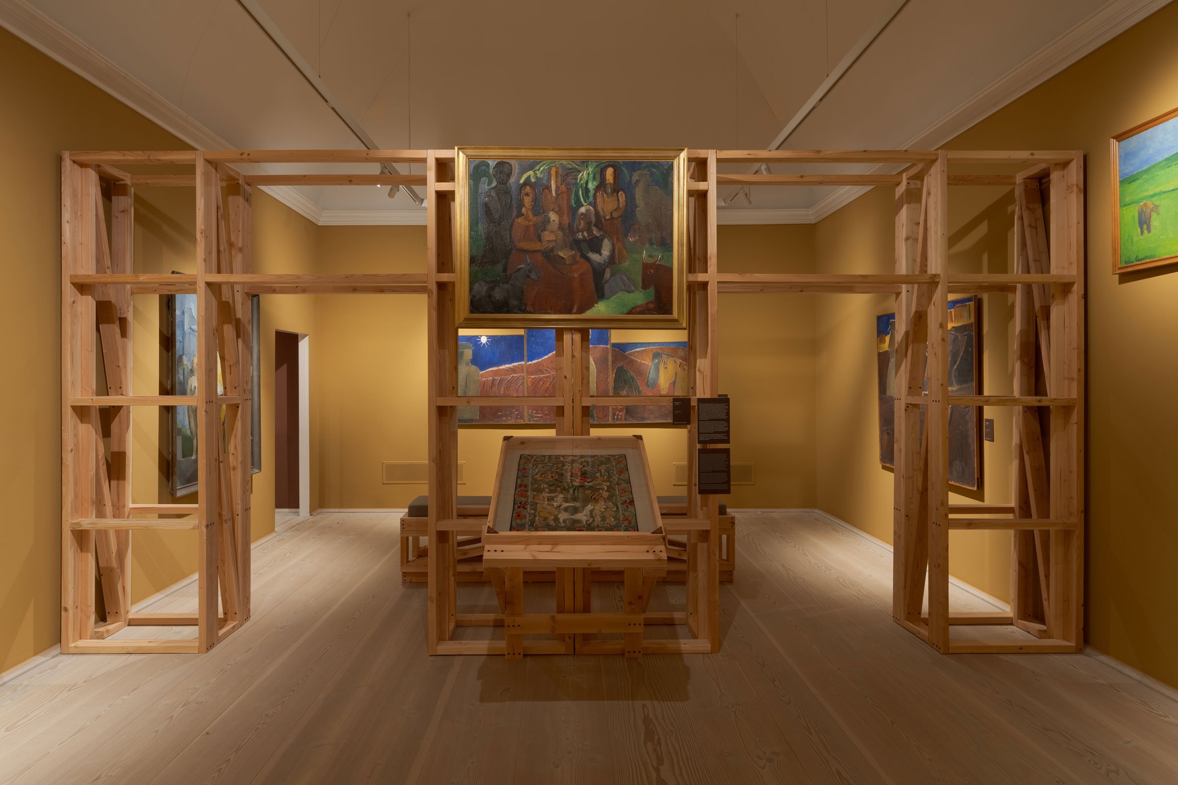 View fra udstillingen Ebba Carstensen: At male ud af hovedet. Foto: David Stjernholm