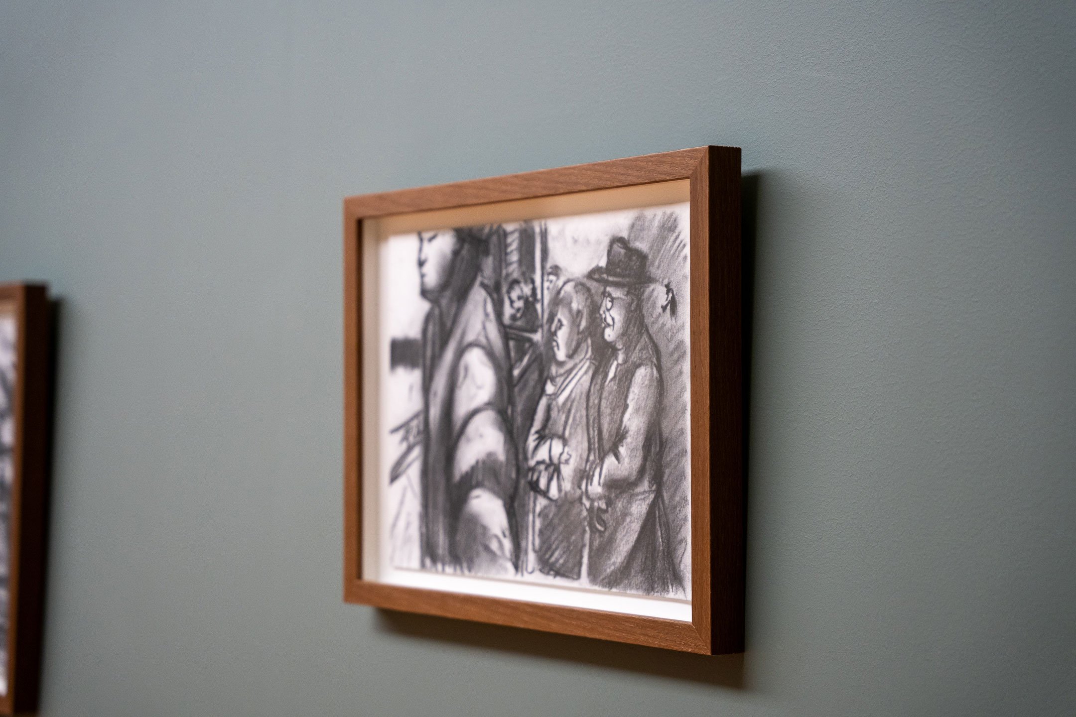 Mødelokalet <i>Børsbroen</i> med værker af Peter Voss-Knude <i>Børsen brænder</i>. Foto: Dansk Erhverv.