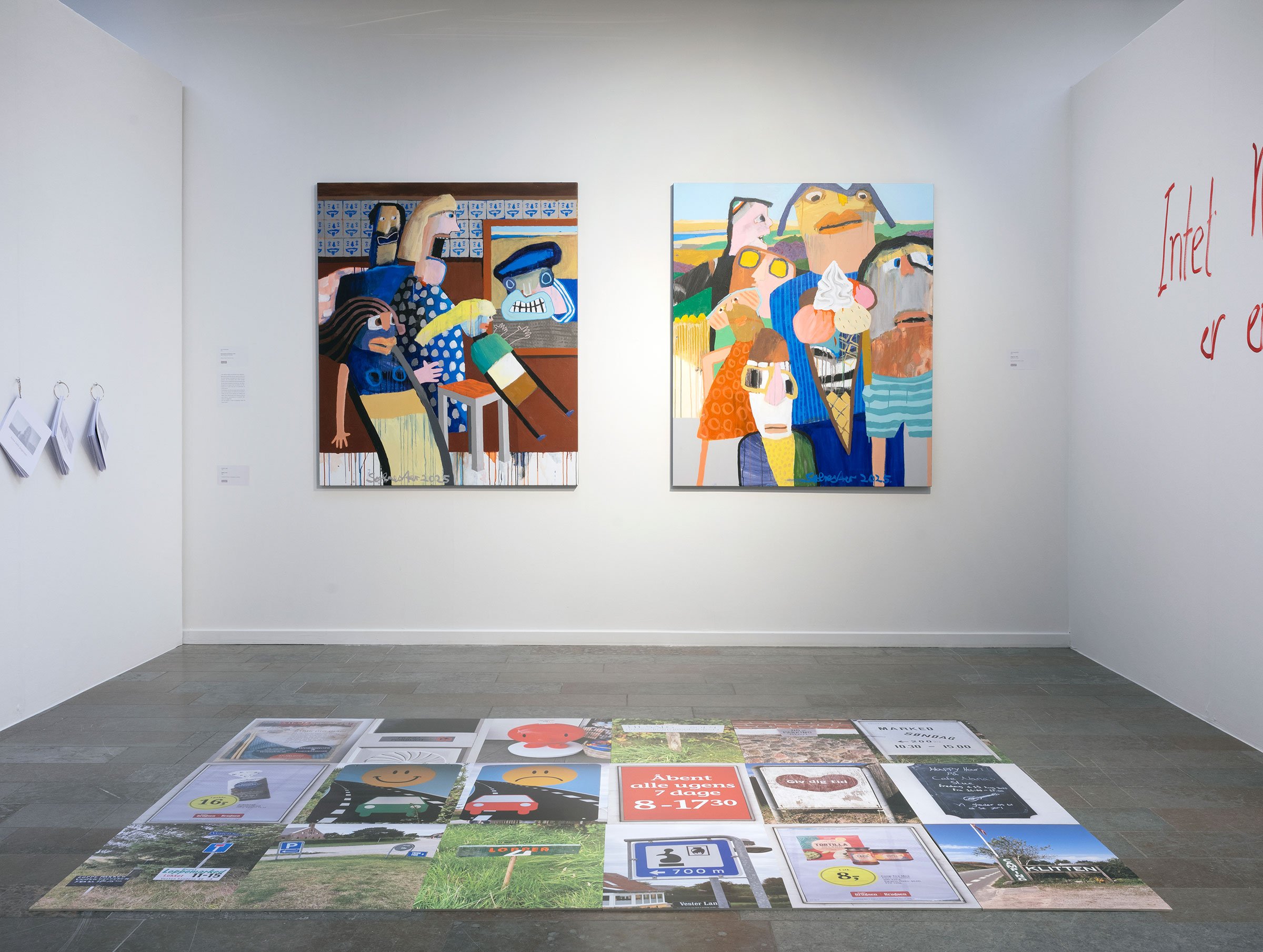 Leif Sylvester: <i>Iskagekø</i> og <i>Bådmandens hjemkomst</i> + Peter Land: <i>SKILTE</i>. Foto: Torben E. Meyer.