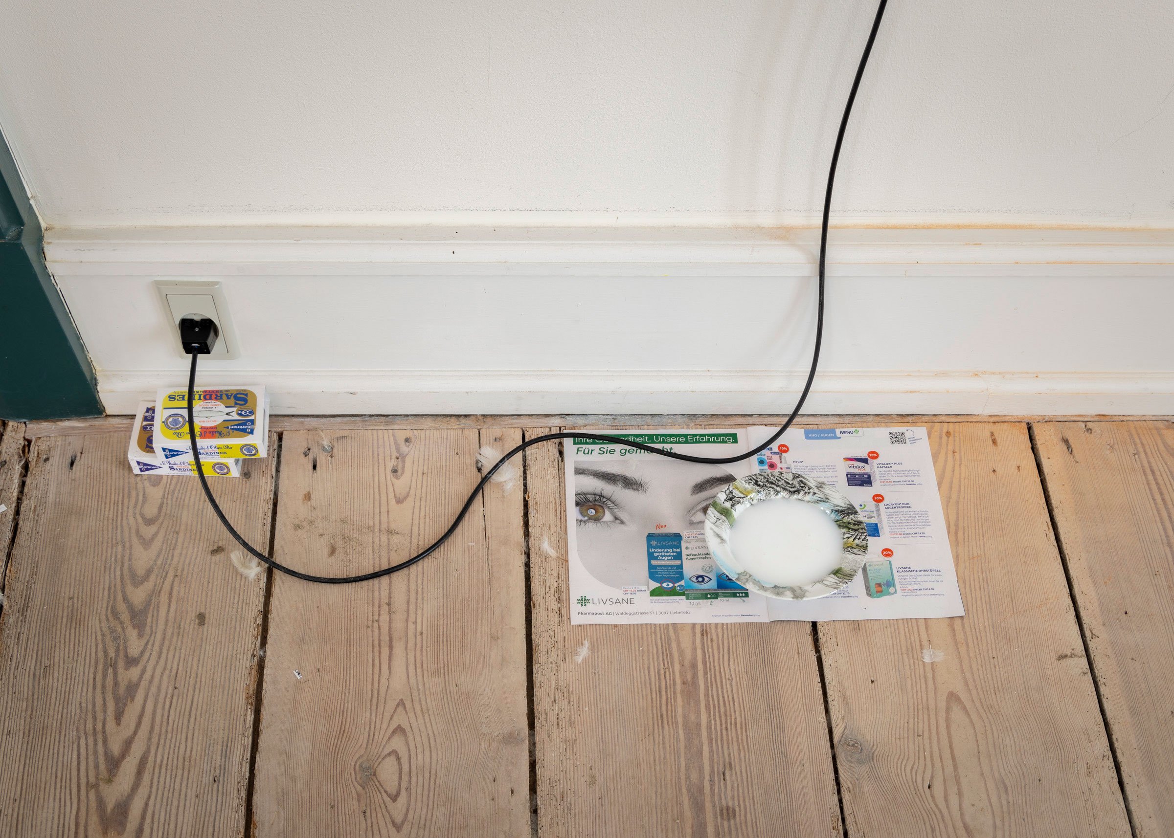 Installationsview fra udstillingen af Jason Dodge og Elena Narbutaitė. Foto: Malle Madsen.