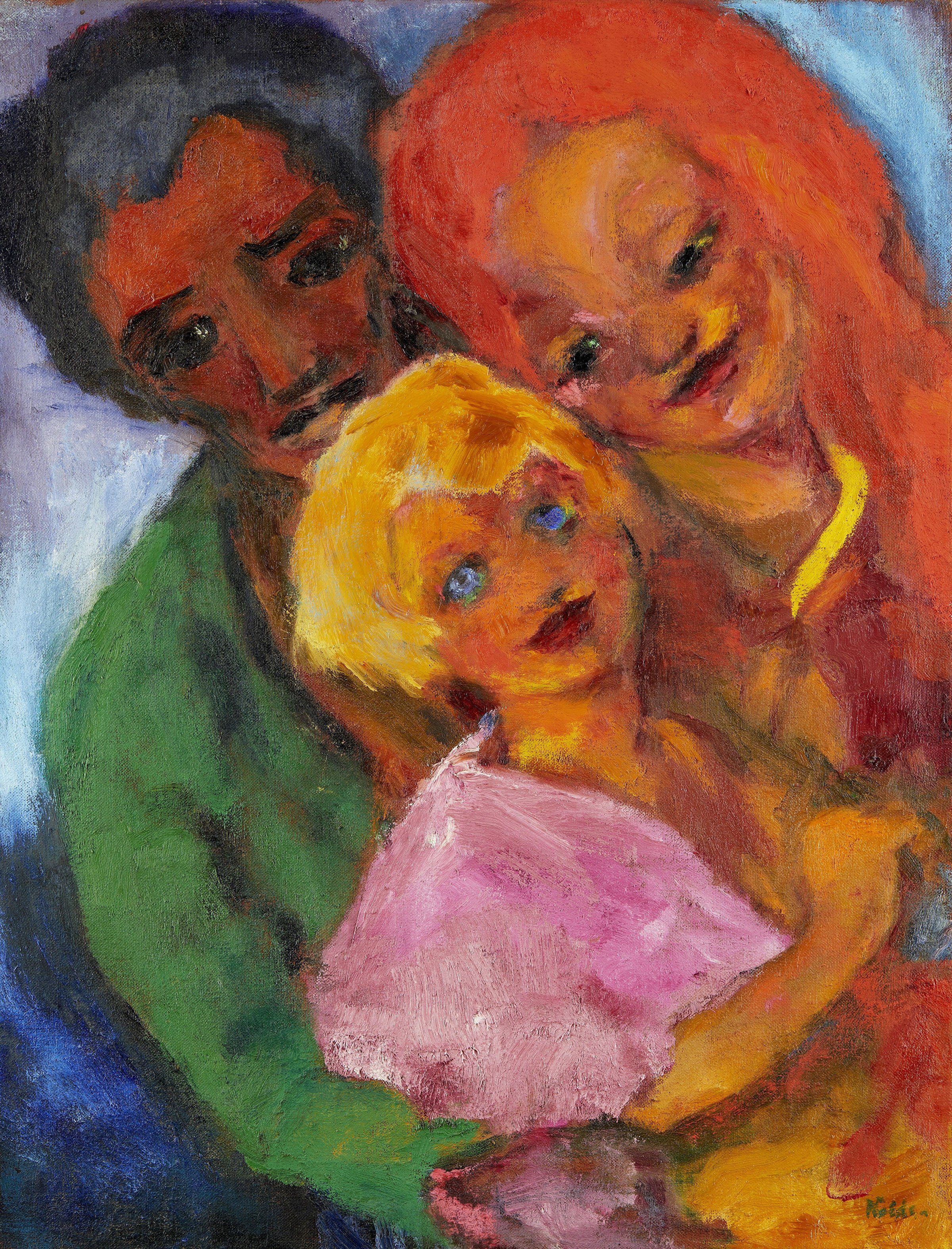 Emil Nolde, <i>Lykkelig familie</i>, maleri 1947, © Nolde Stiftung Seebüll.