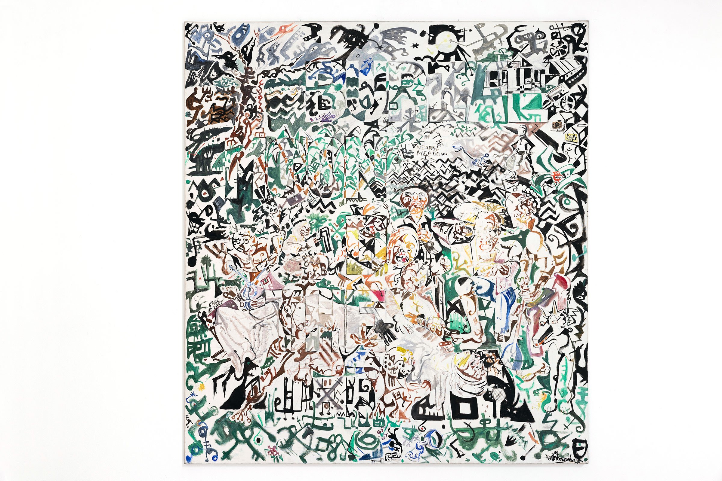 Wonga Mancoba: <i>Burial Under The Moon</i>, 2011, oil on canvas, 220 x 200 cm.  Foto: Jan Søndergaard