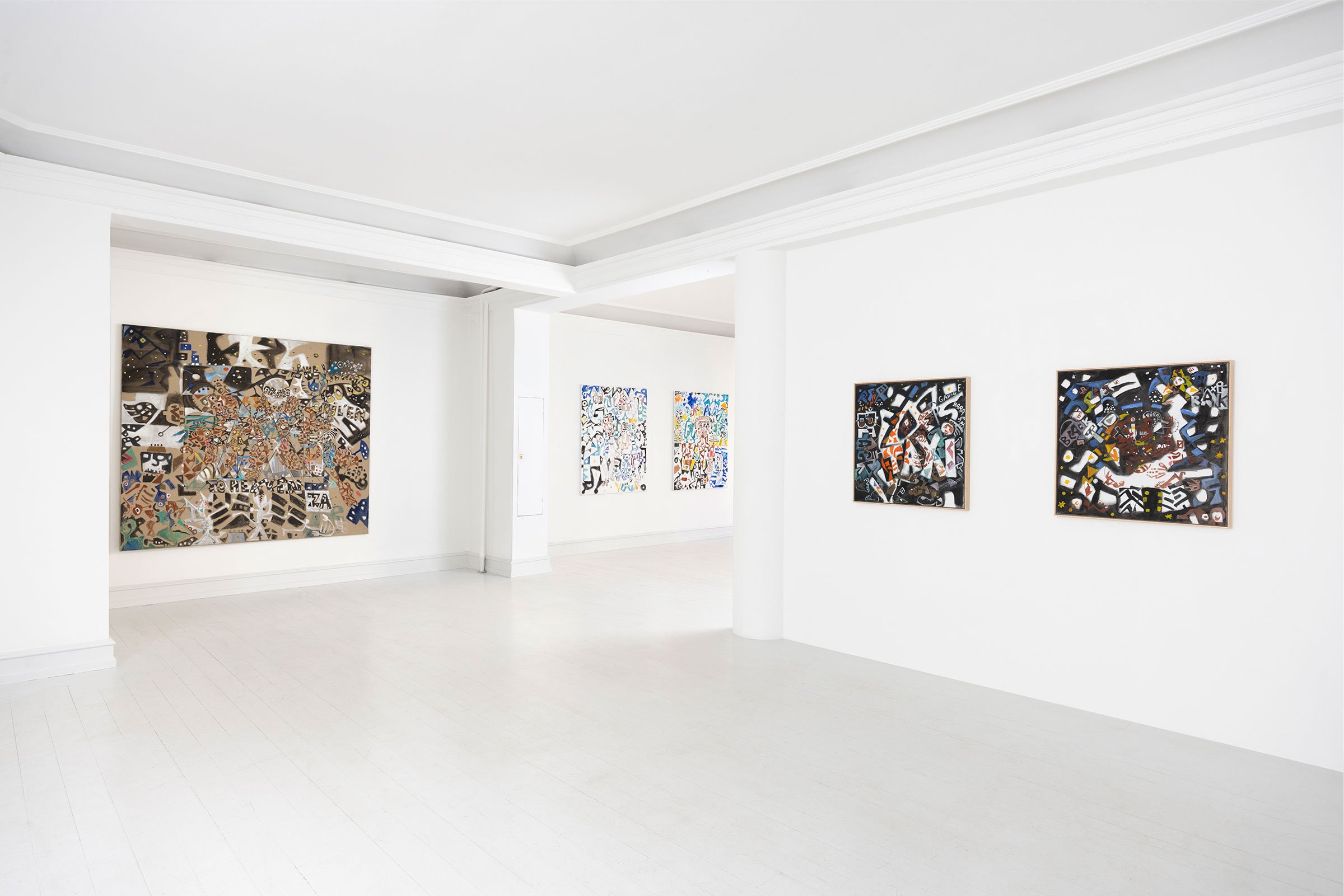 View fra udstillingen <i>Dream of the Fatherland</i> af Wonga Mancoba. Foto: Galerie Mikael Andersen.