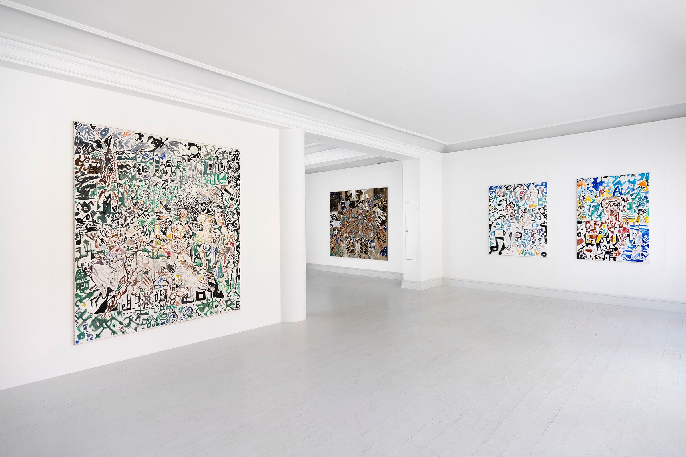 View fra udstillingen <i>Dream of the Fatherland</i> af Wonga Mancoba. Foto: Galerie Mikael Andersen.