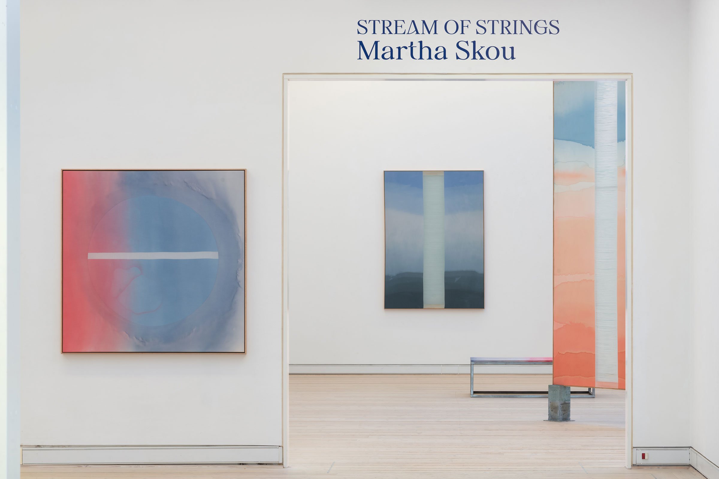 View fra udstillingen <i>Stream of Strings</i> af Martha Skou. Foto: Jacob Friis-Holm.