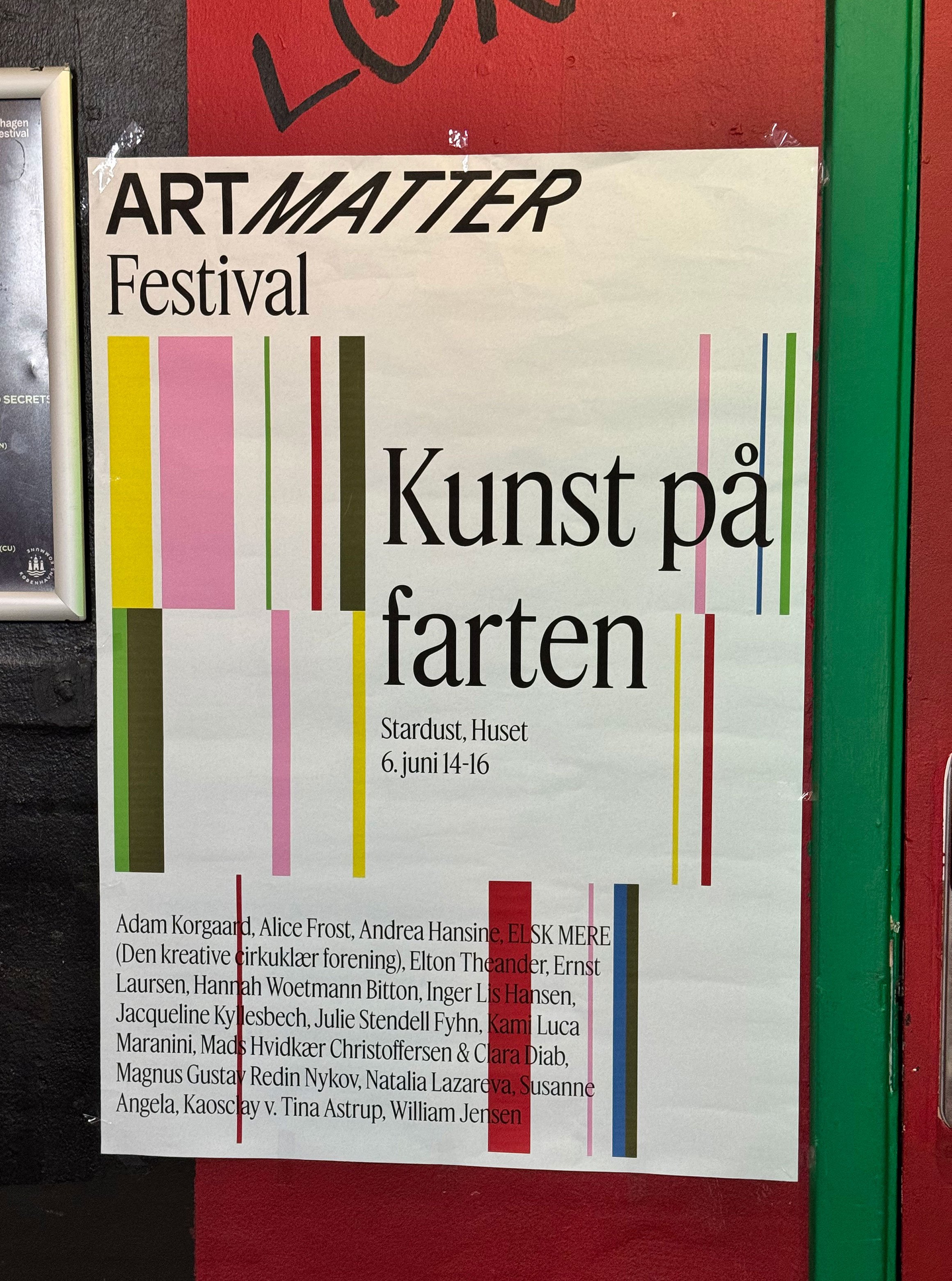 Art Matter Festival 6.juni, 2026. Kunst på Farten, pop-up Stardust. Foto: Jan Falk Borup.