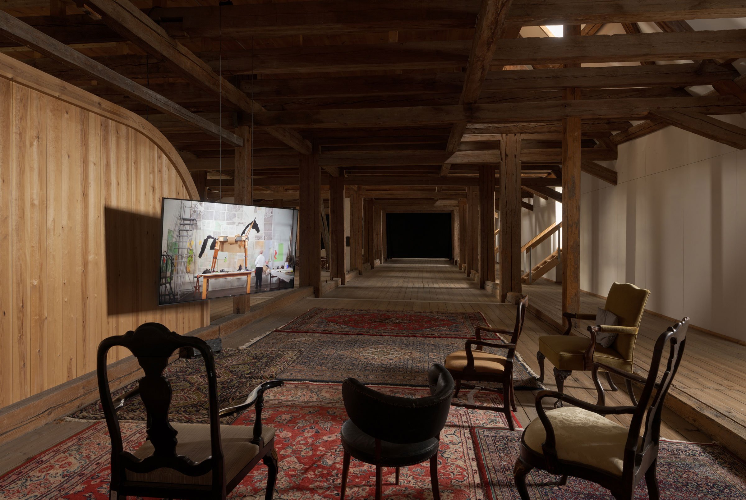 Installation view fra loftet. William Kentridge: <i>As If</i>, 2026. Foto: David Stjernholm