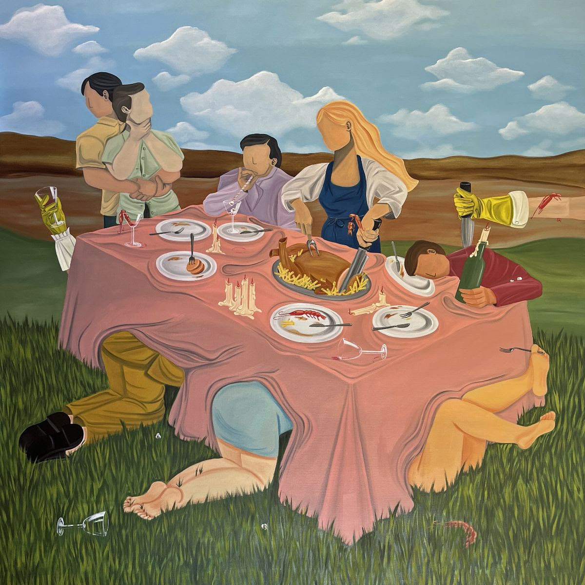 Marta Leyva: <i>The Last Supper of Innocence</i>, 2026. Olie på lærred. Foto: Hans Alf Gallery