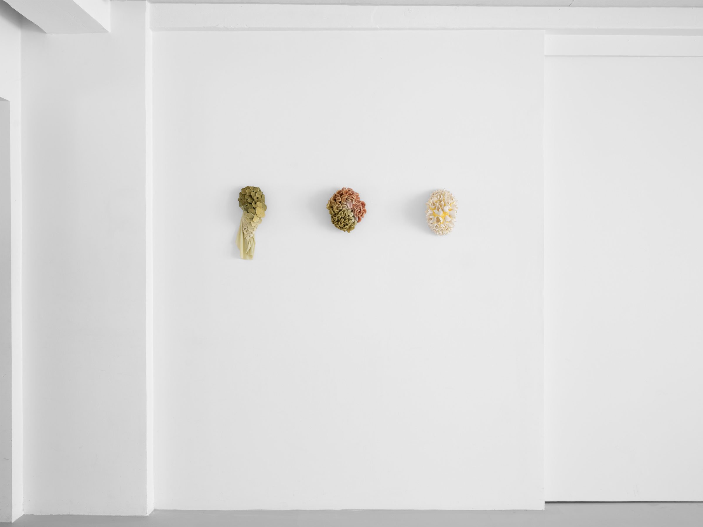 Nanna Riis Andersen og Daniela Bergschneider, Skin, Shape, Shelter, installationsview, Formation Gallery, 2026. Foto: Formation Gallery.
