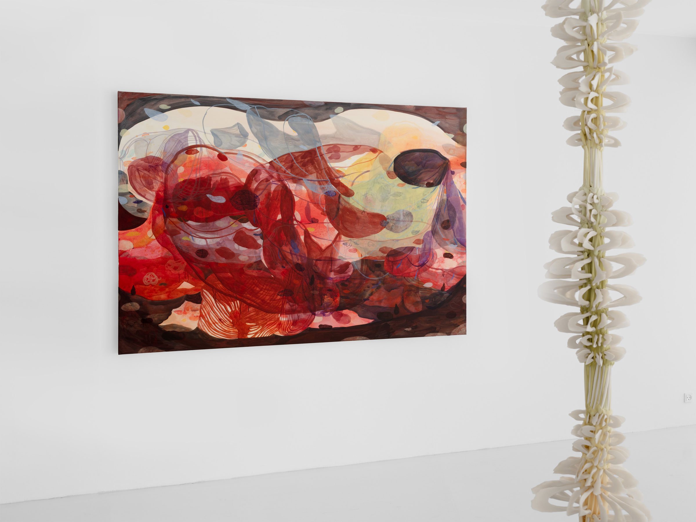Nanna Riis Andersen og Daniela Bergschneider, Skin, Shape, Shelter, installationsview, Formation Gallery, 2026. Foto: Formation Gallery.