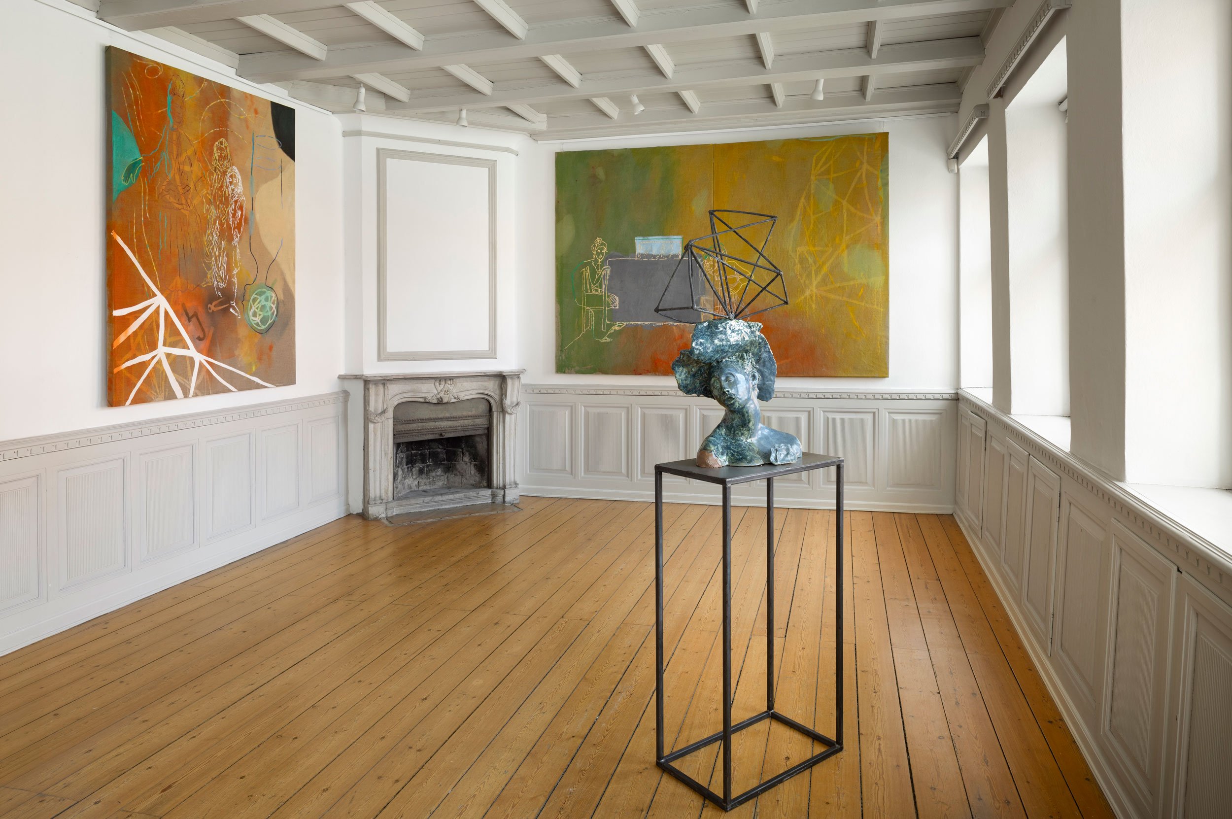 Installationsview, Længe før teknologien blev magi, Kunsthal Kongegaarden, 2026. Foto: Jan Søndergaard.