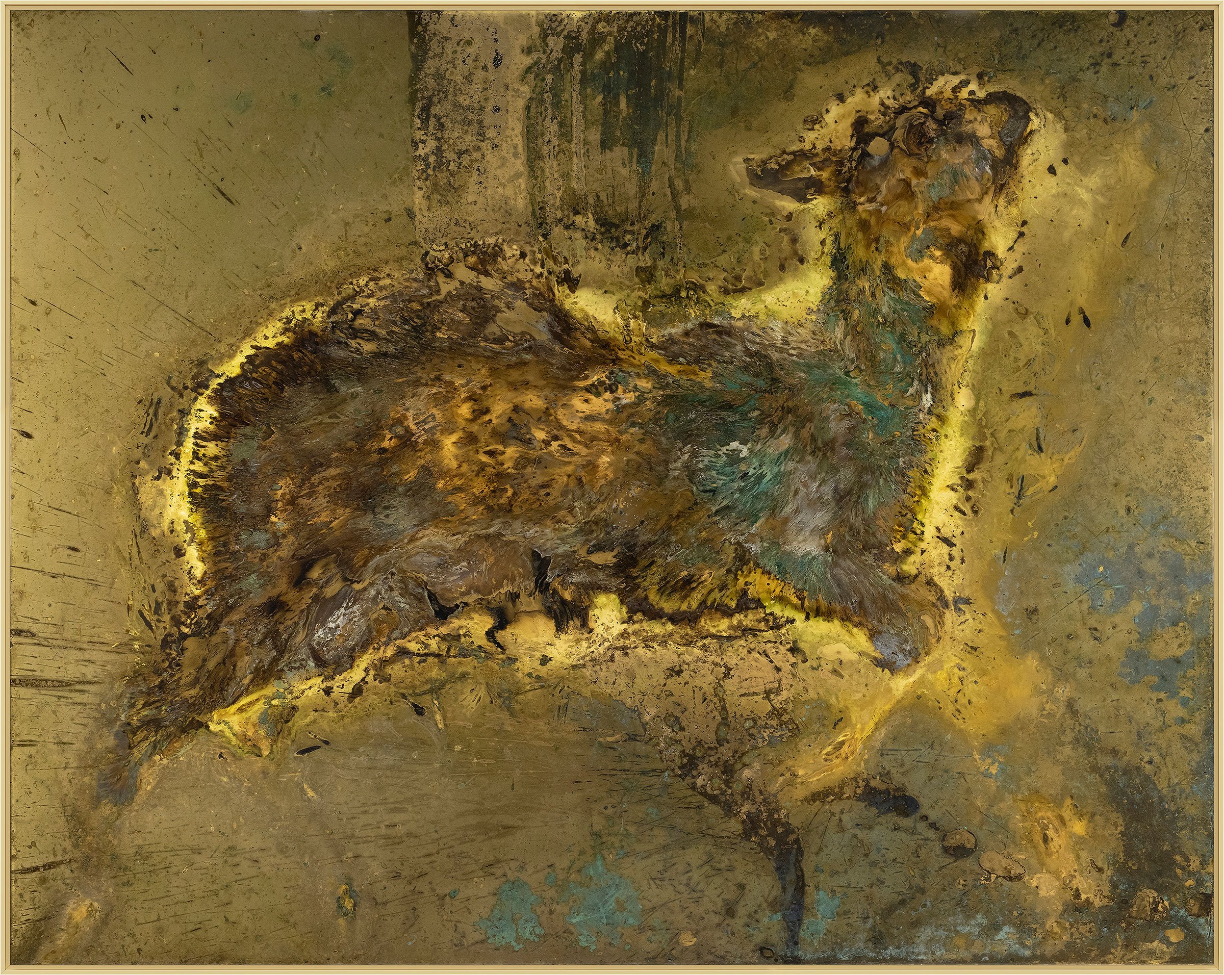 Toni R. Toivonen: <i>Flickering Existence</i>, Brass and original substances of a dead animal, 2026. Kreditering: Toni R. Toivonen