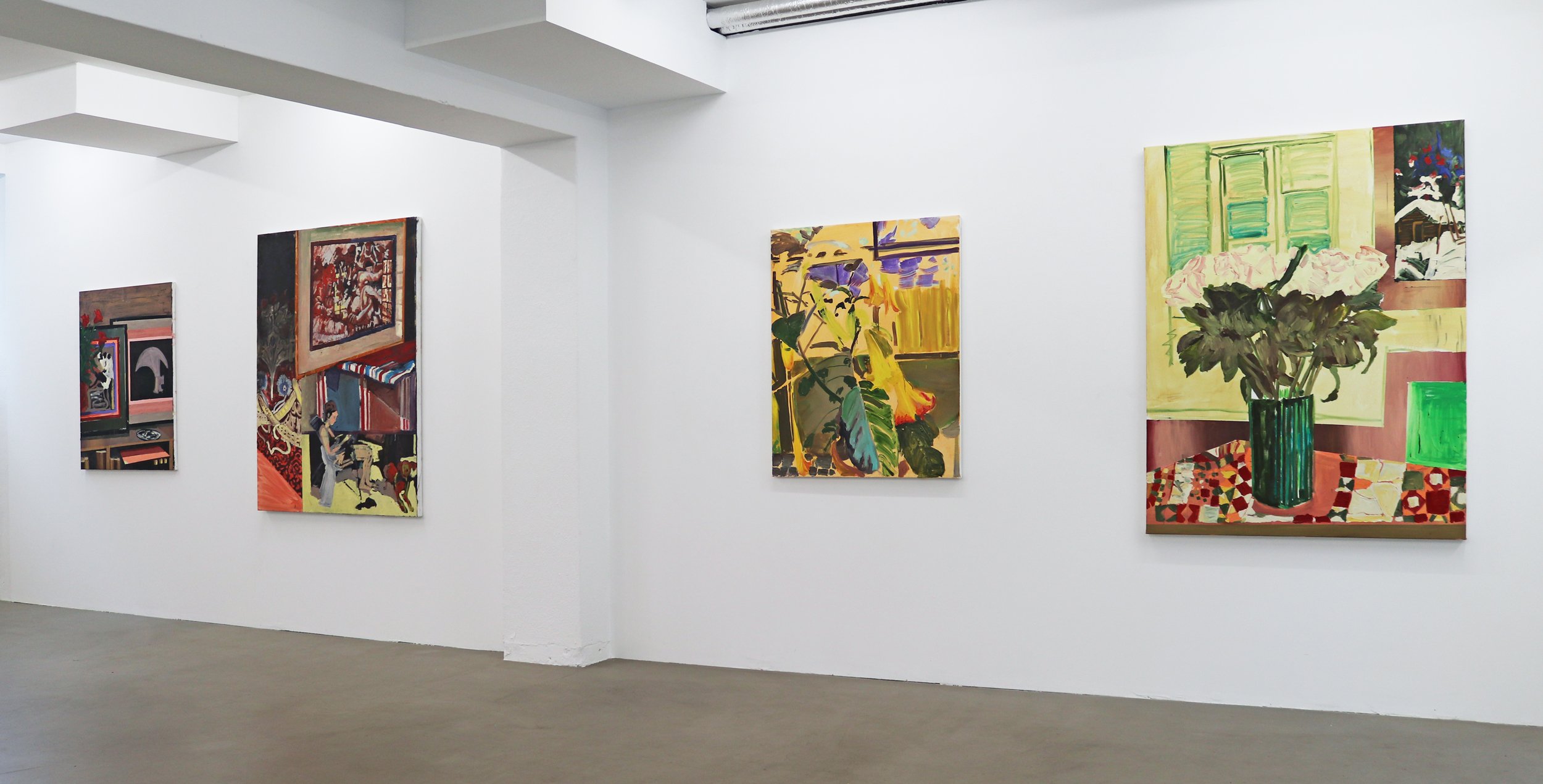 Erik A. Frandsen, Nye malerier installationsview, 2026. Foto: Charlotte Fogh Gallery.