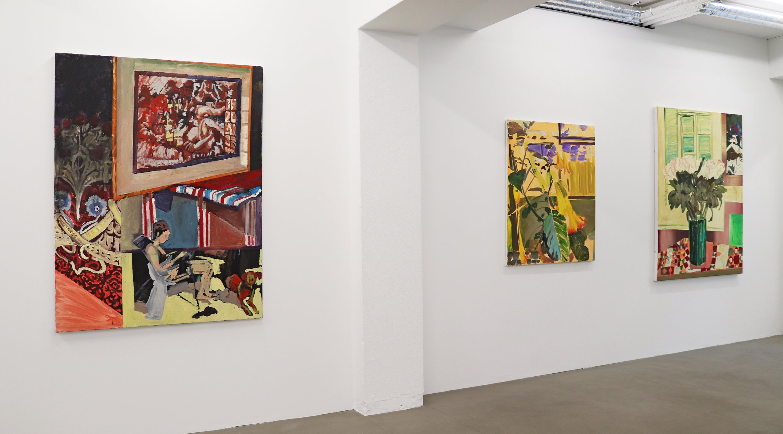 Erik A. Frandsen, Nye malerier installationsview, 2026. Foto: Charlotte Fogh Gallery.