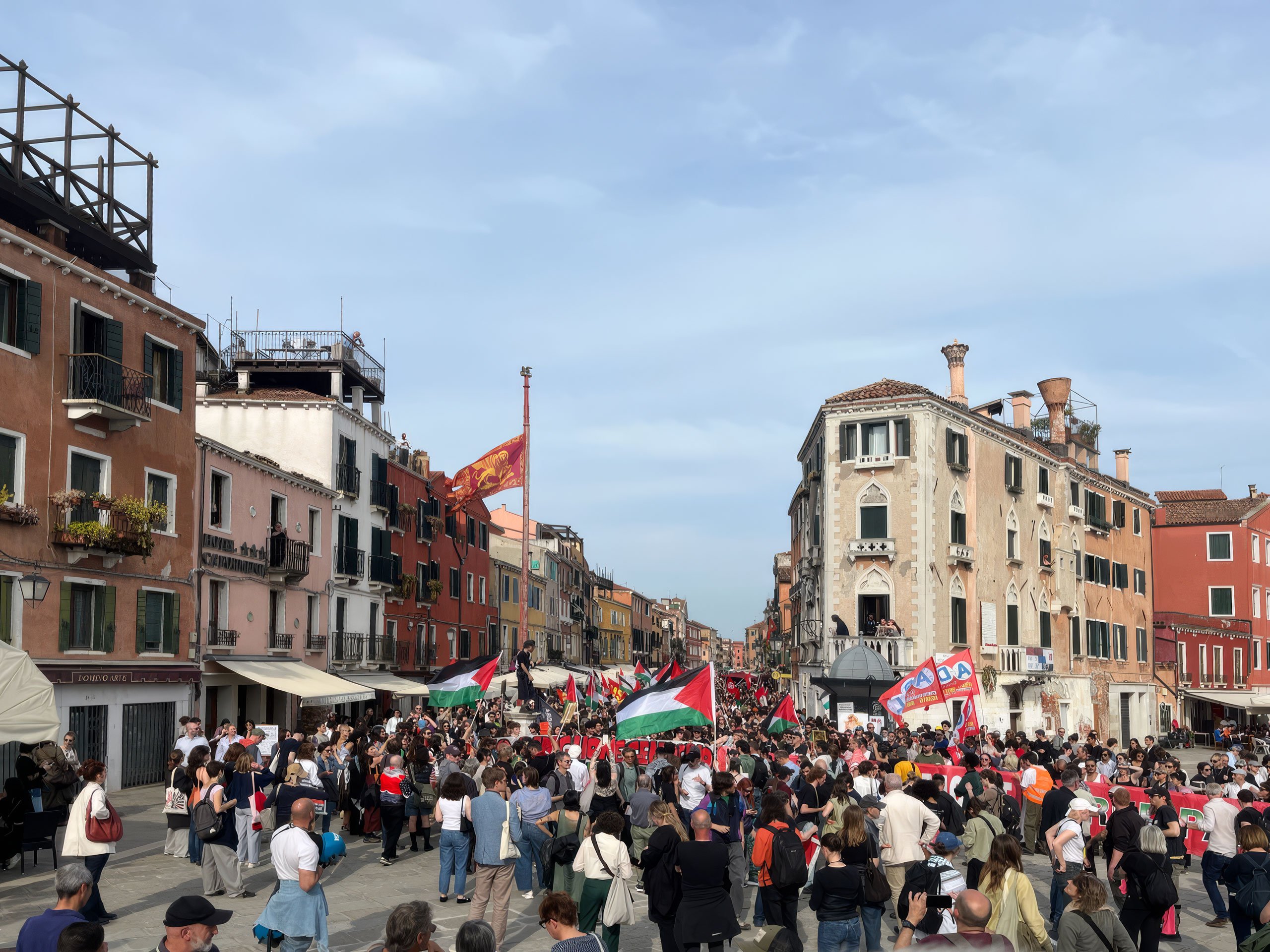 Pro-Palæstina-demonstration. Venedig Biennalen 2026. Foto: Augusta Atla