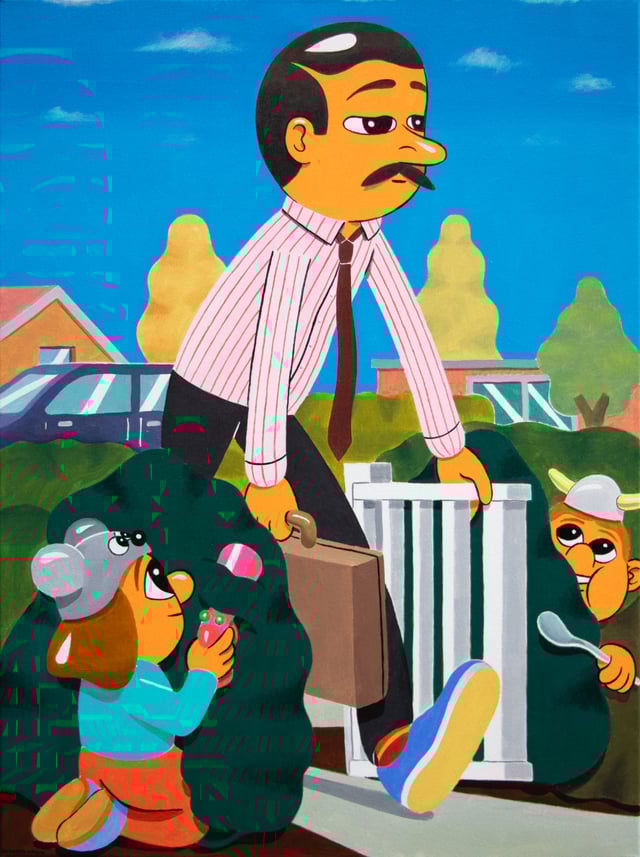 HuskMitNavn, Welcome Home, 2025, Acryl, 80 x 60 cm. Foto: Gallery Charlotte Fogh