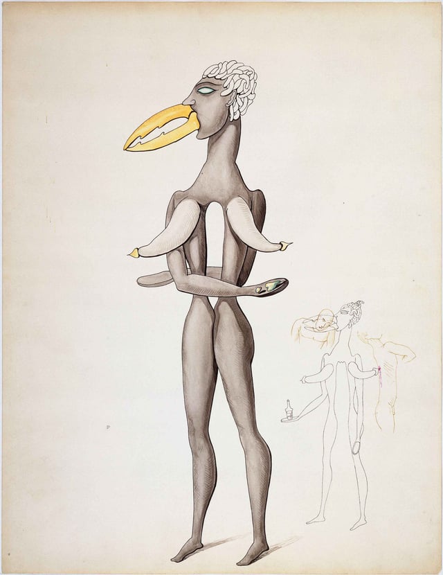 Victor Brauner, Begærets anatomi, Donation fra Mrs. Jacqueline Victor Brauner i 1974, Centre Pompidou, Paris, Musée National d’Art Moderne / Centre de Création Industrielle © Centre Pompidou, MNAM-CCI, Dist. GrandPalaisRmn / Philippe Migeat - Christian Bahier. © Victor Brauner / VISDA.