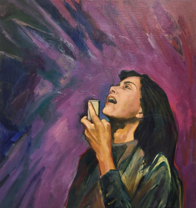 Henrik Jørgensen: Ekstase 1. 2022. Olie på lærred. 67 x 62 cm.