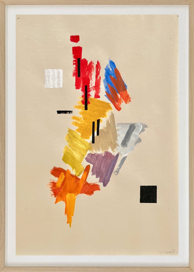 Ulla Diedrichsen: Communication II, 2025 Gouache på papir 100 x 80 cm. Foto: Charlotte Fogh Gallery