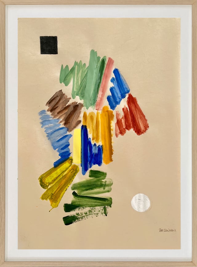 Ulla Diedrichsen: Communication IIII, 2025 Gouache på papir 100 x 80 cm. Foto: Charlotte Fogh Gallery