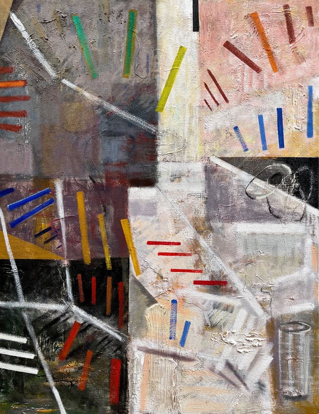 Ulla Diedrichsen: Morgens und Moosgrün. Hommage à Mayröcker, 2025 Maleri på lærred 125 x 95 cm. Foto: Charlotte Fogh Gallery