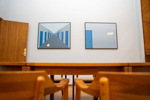 </i>Mellemgang<i> malerier af Jens Axel Beck </i>Paper (Gensyn)</i> (2018). Foto: Dansk Erhverv.