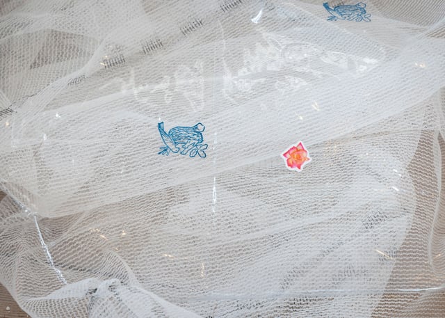 Installationsview fra udstillingen af Jason Dodge og Elena Narbutaitė. Foto: Malle Madsen.