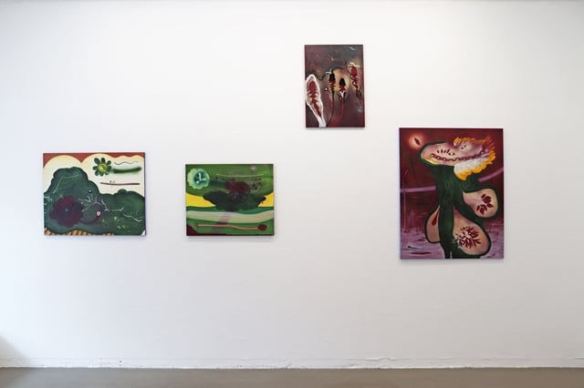 View fra udstillingen <i>Kathrine Ærtebjerg: Øjet ser – Blomsten er død</i>. Foto: Charlotte Fogh Gallery.