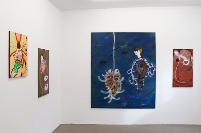 View fra udstillingen <i>Kathrine Ærtebjerg: Øjet ser – Blomsten er død</i>. Foto: Charlotte Fogh Gallery.